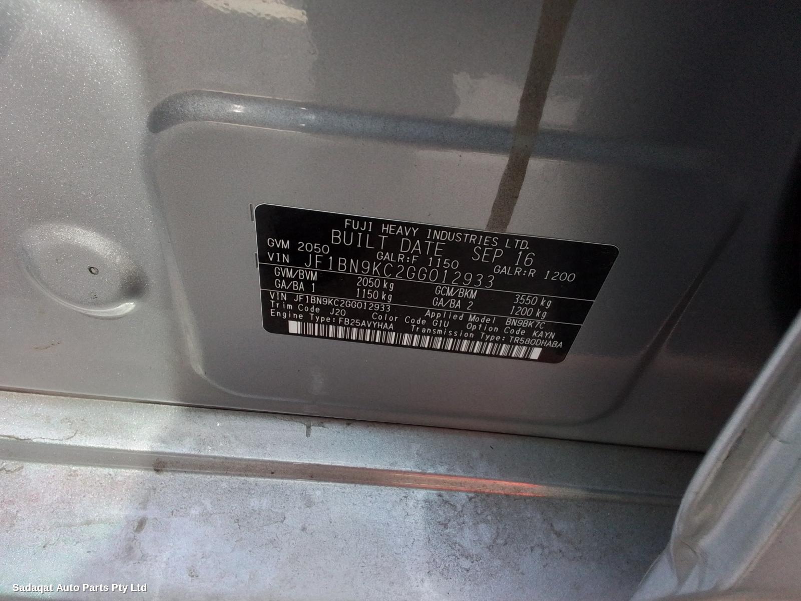 Subaru Liberty Right Door Mirror