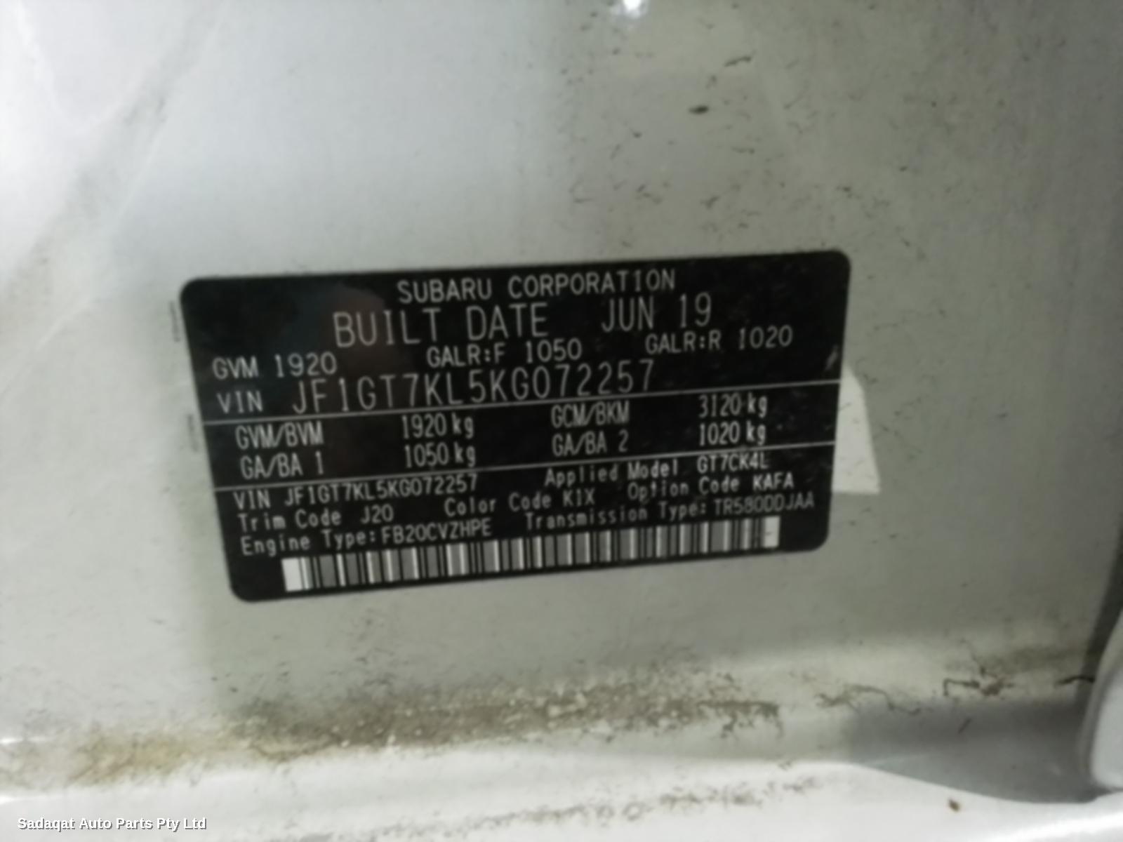 Subaru Impreza Washer Bottle