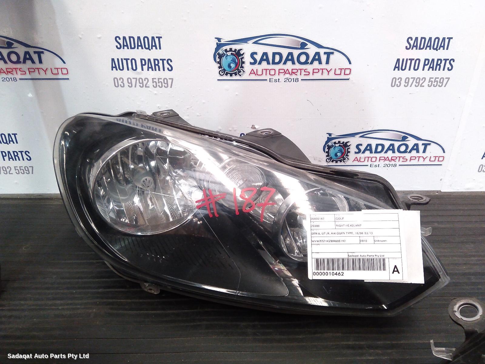 Volkswagen Golf Right Headlamp