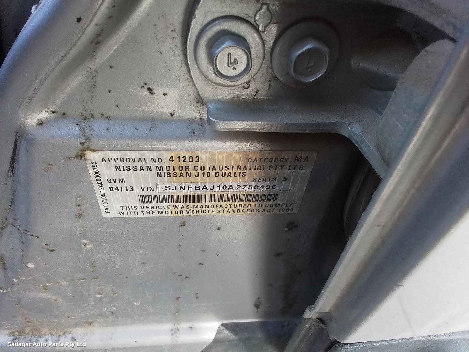 Nissan Dualis Bootlid/tailgate