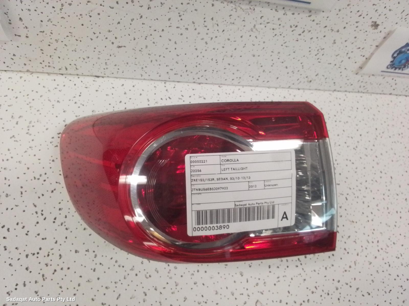 Toyota Corolla Left Taillight