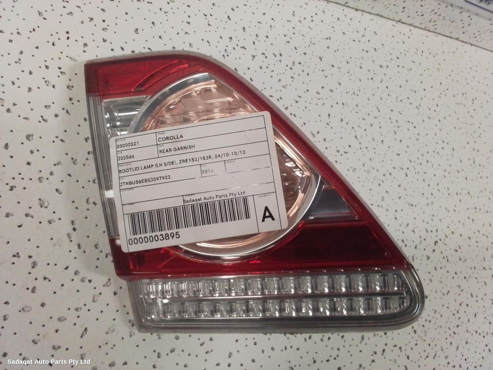 Toyota Corolla Rear Garnish