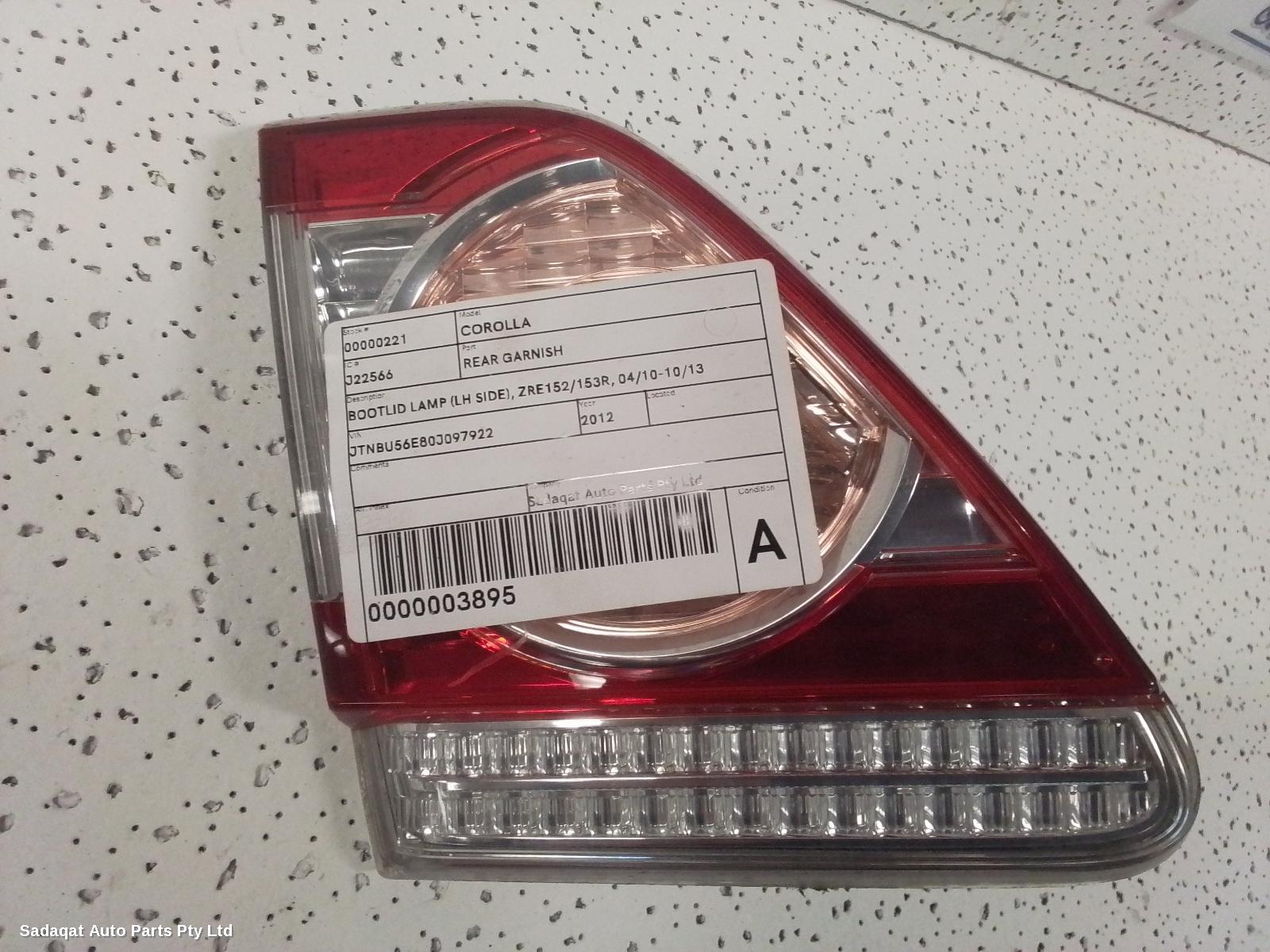 Toyota Corolla Rear Garnish