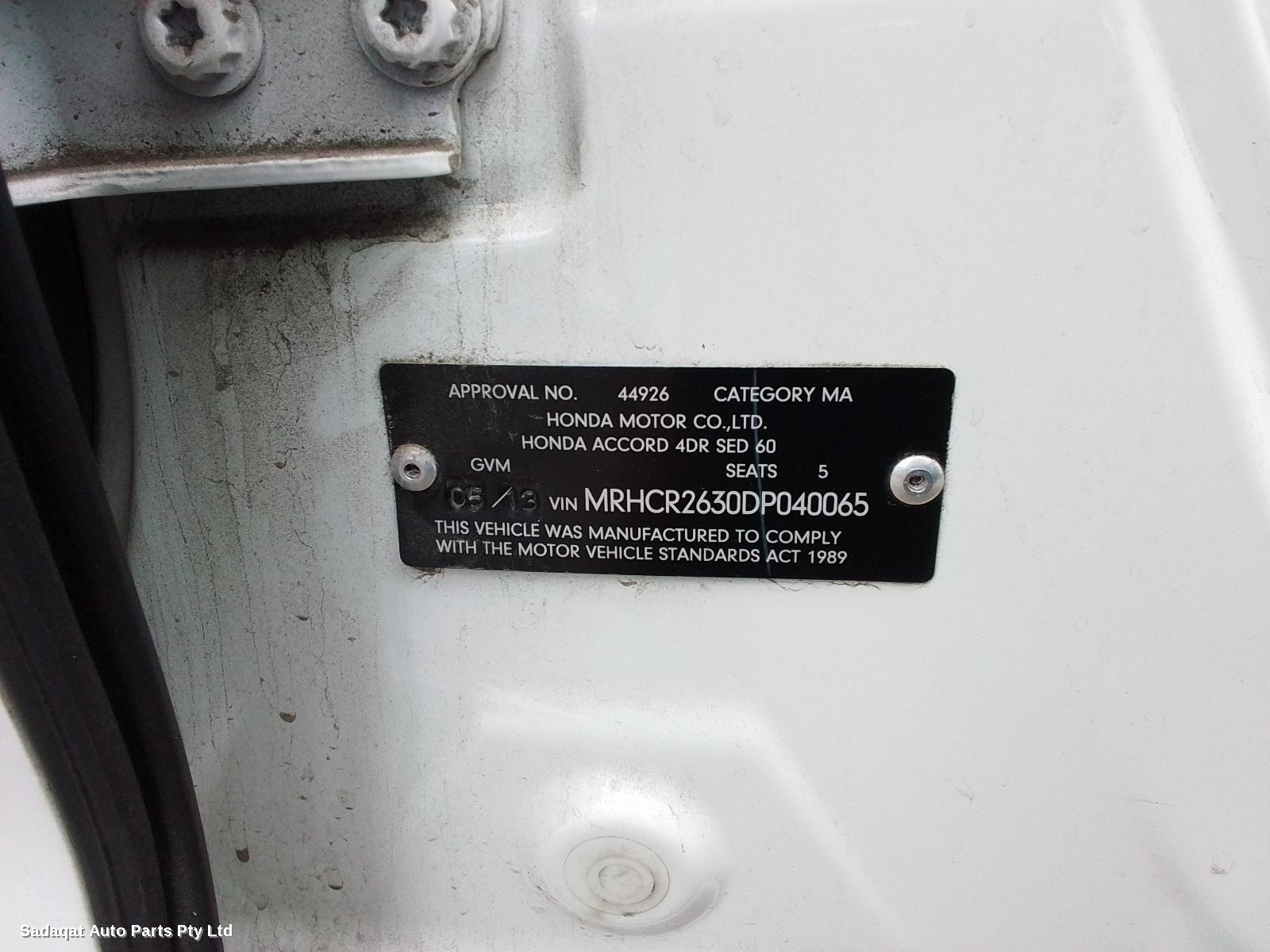 Honda Accord Left Taillight