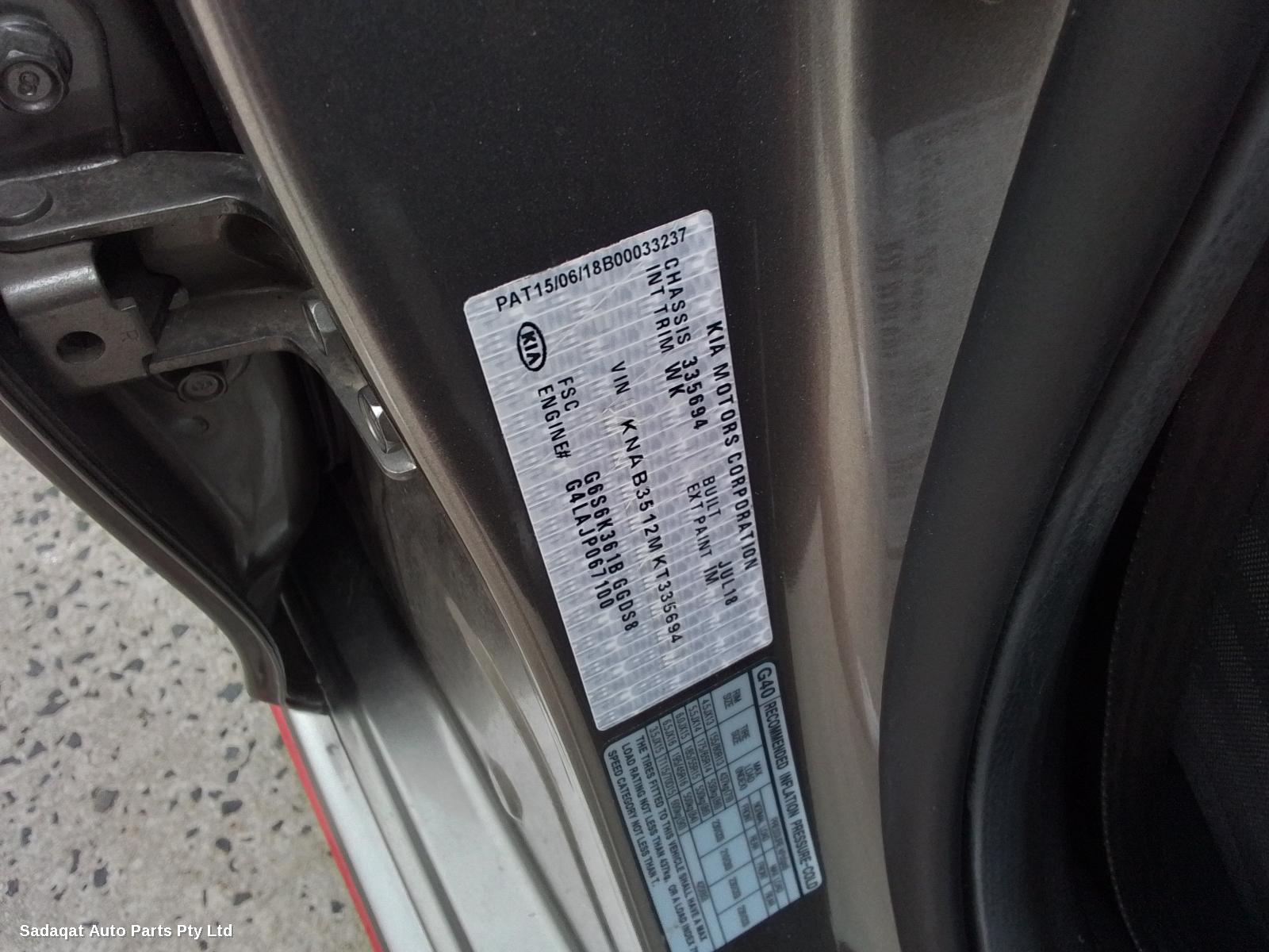 Kia Picanto Left Rear Door/sliding