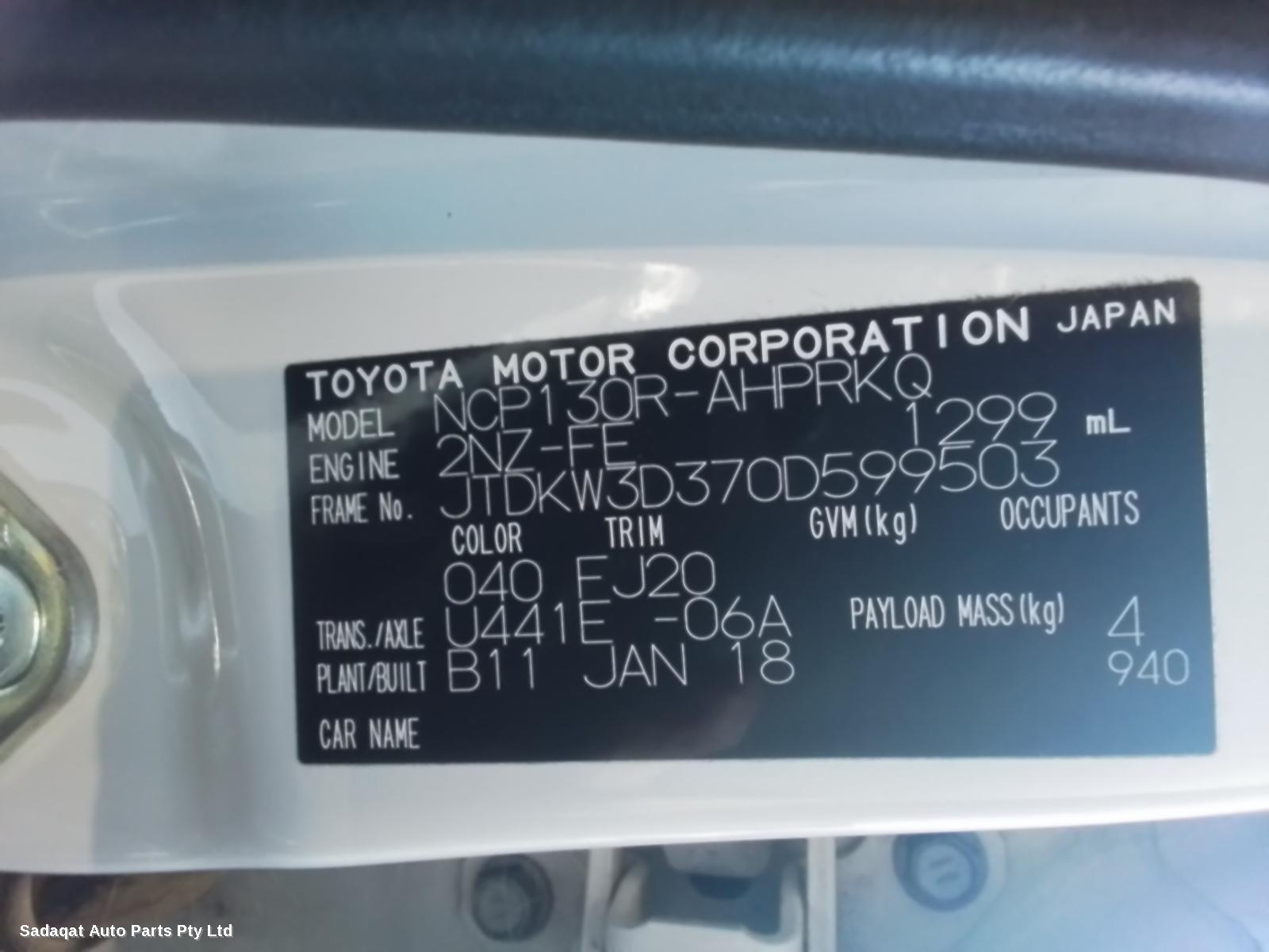 Toyota Yaris Seatbelt/stalk