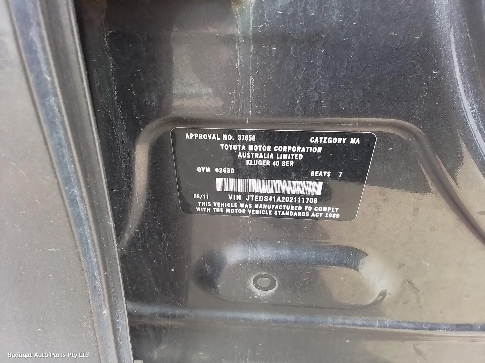 Toyota Kluger R/bar Bracket/reinfo