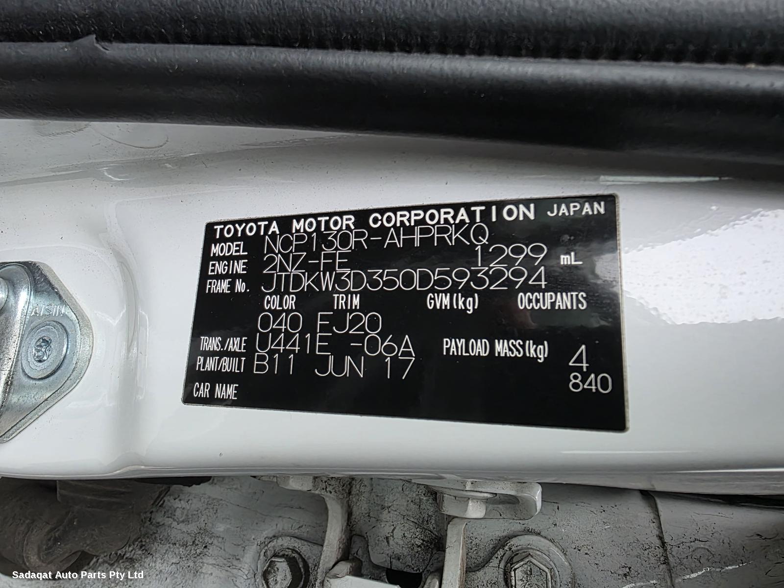 Toyota Yaris Bootlid/tailgate