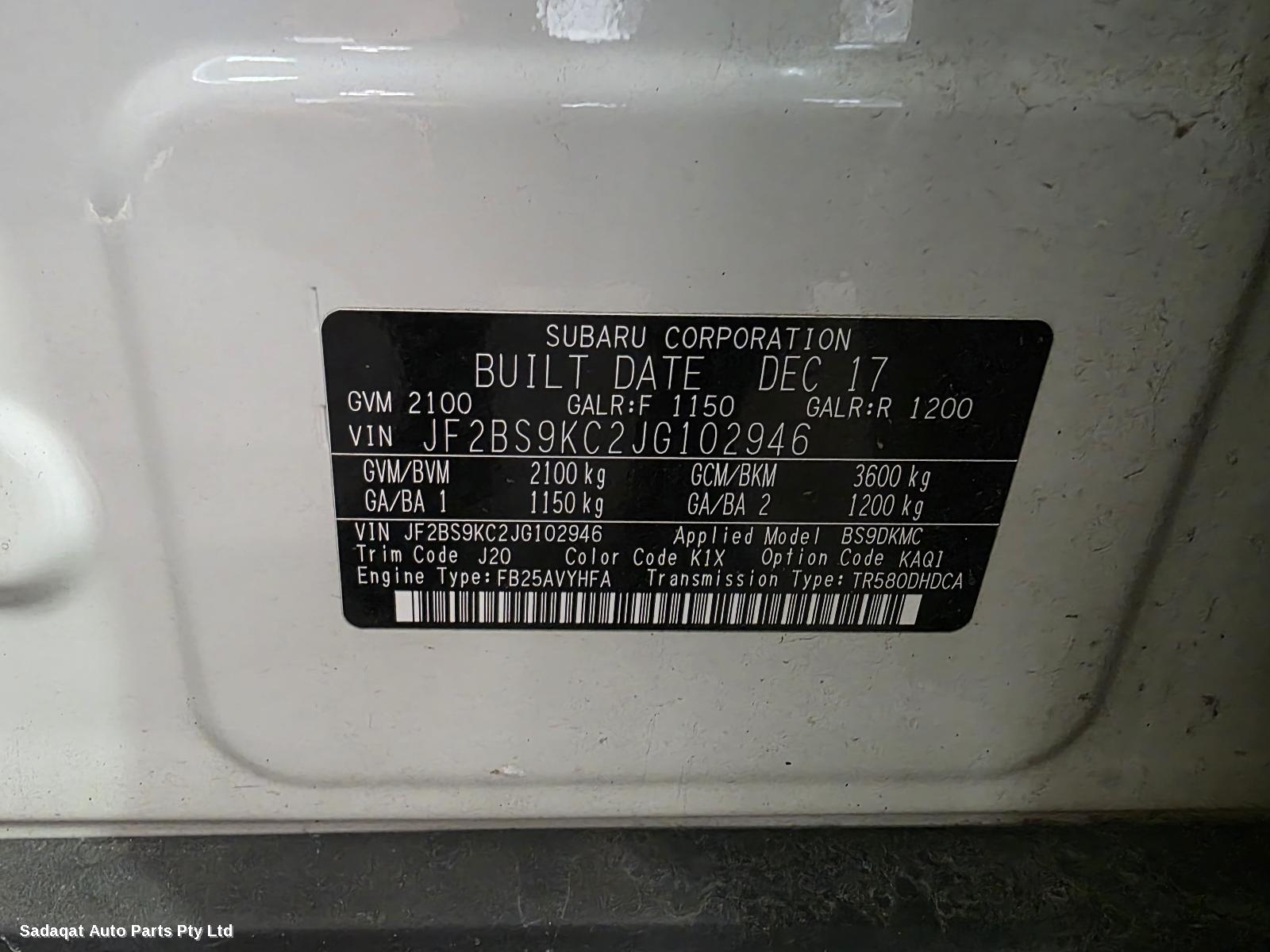 Subaru Outback F/bar Reinforc/brack