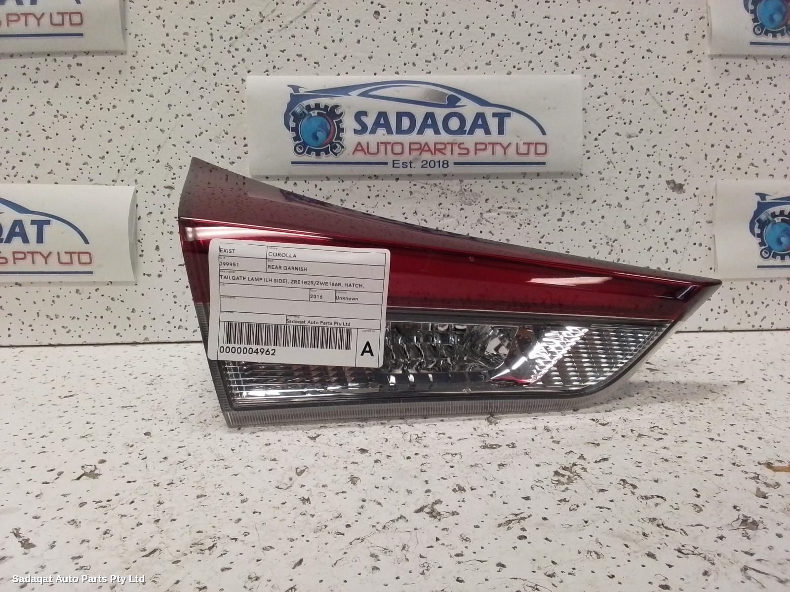 Toyota Corolla Rear Garnish