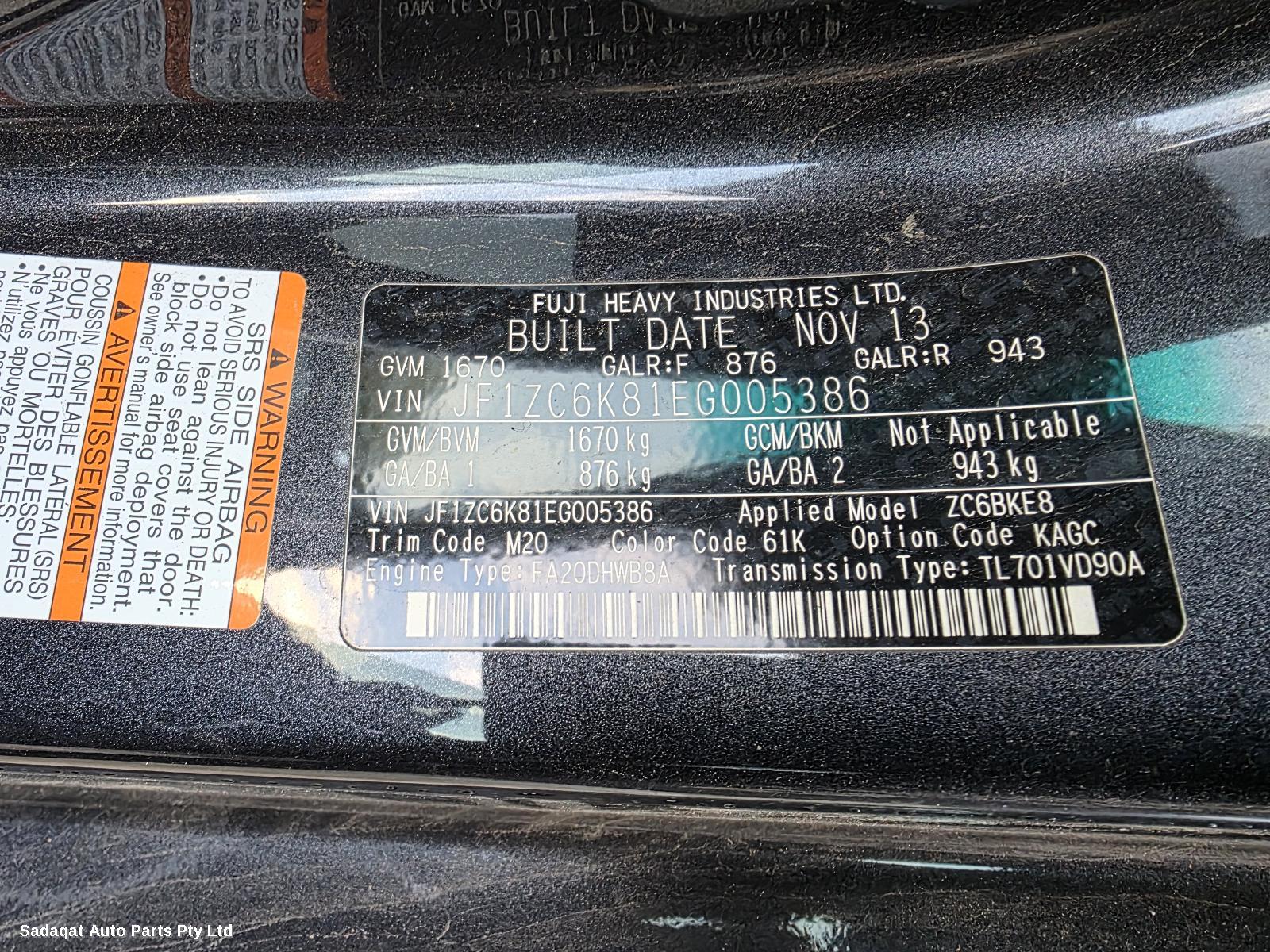 Subaru Brz Left Door Mirror