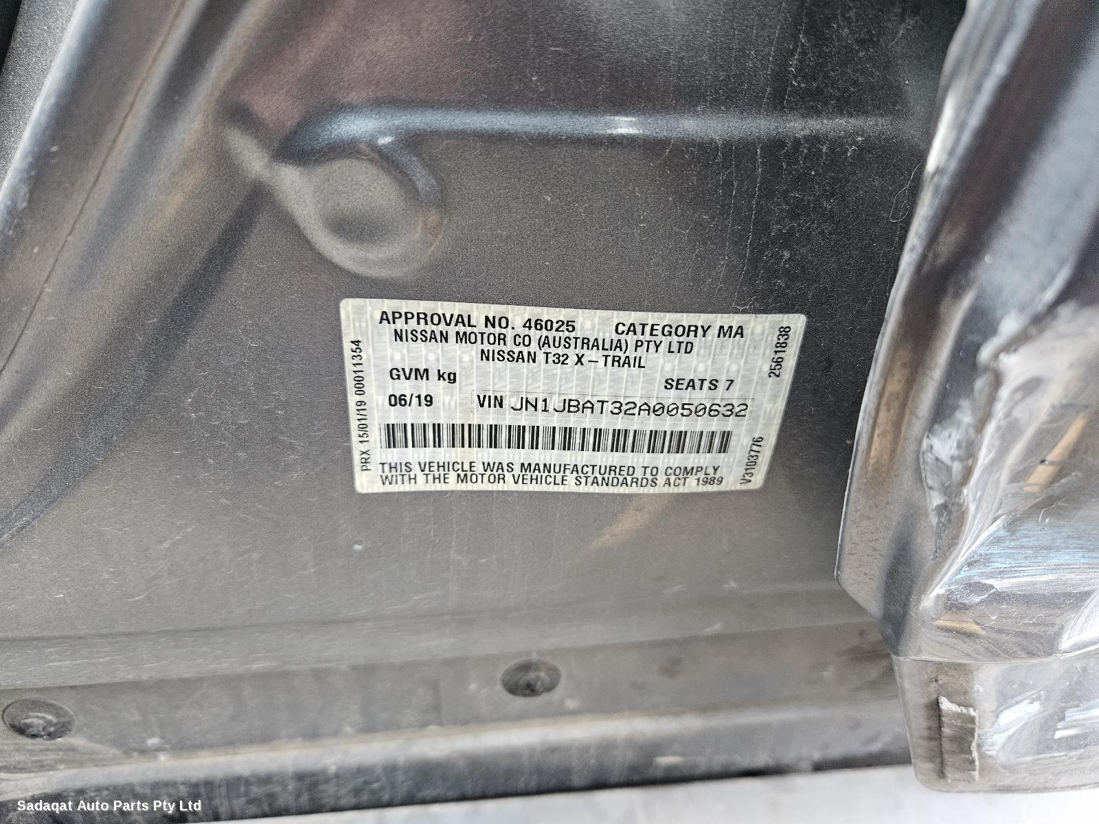 Nissan Xtrail Right Rear Door Window