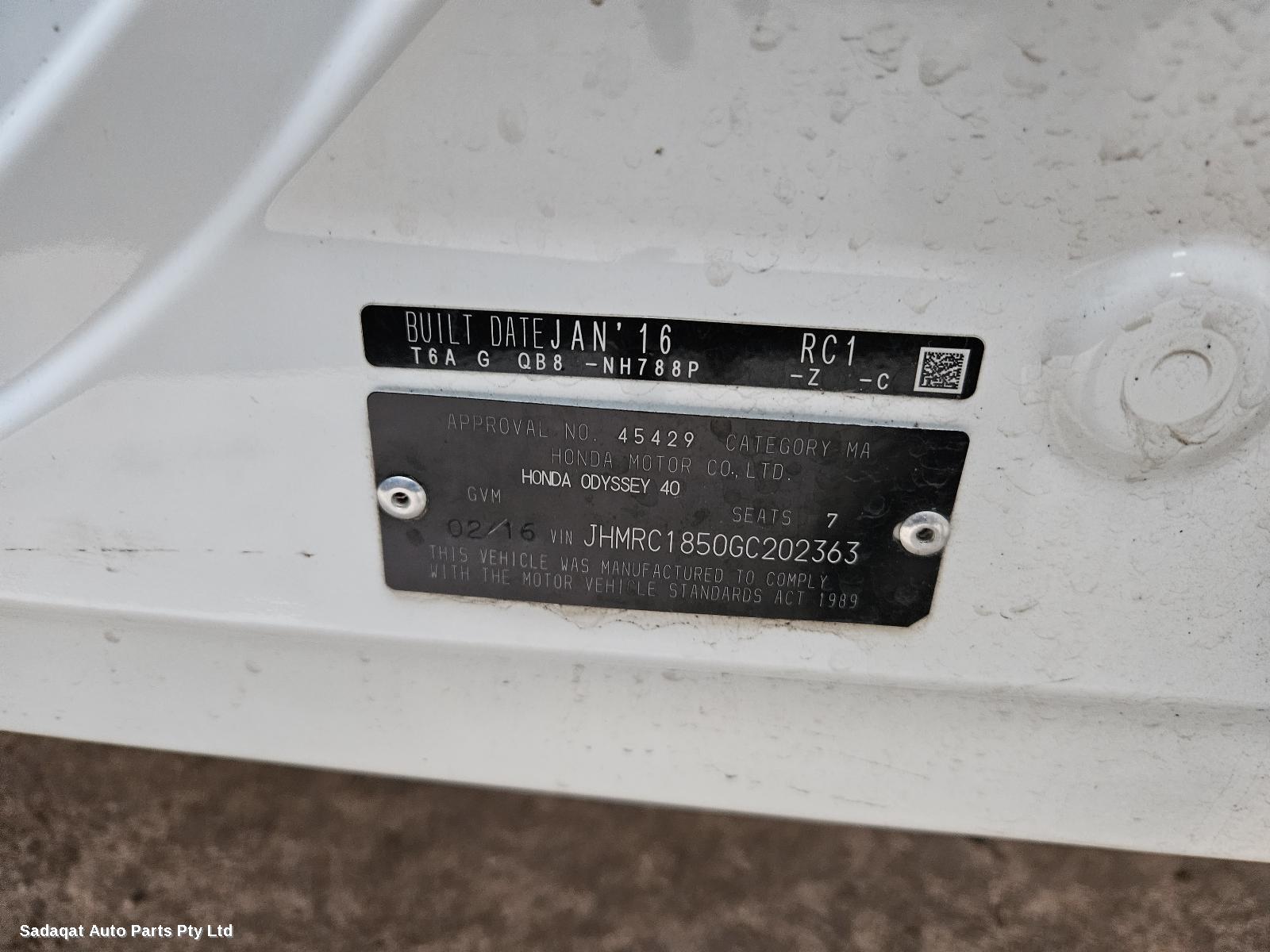 Honda Odyssey 3rd Seat