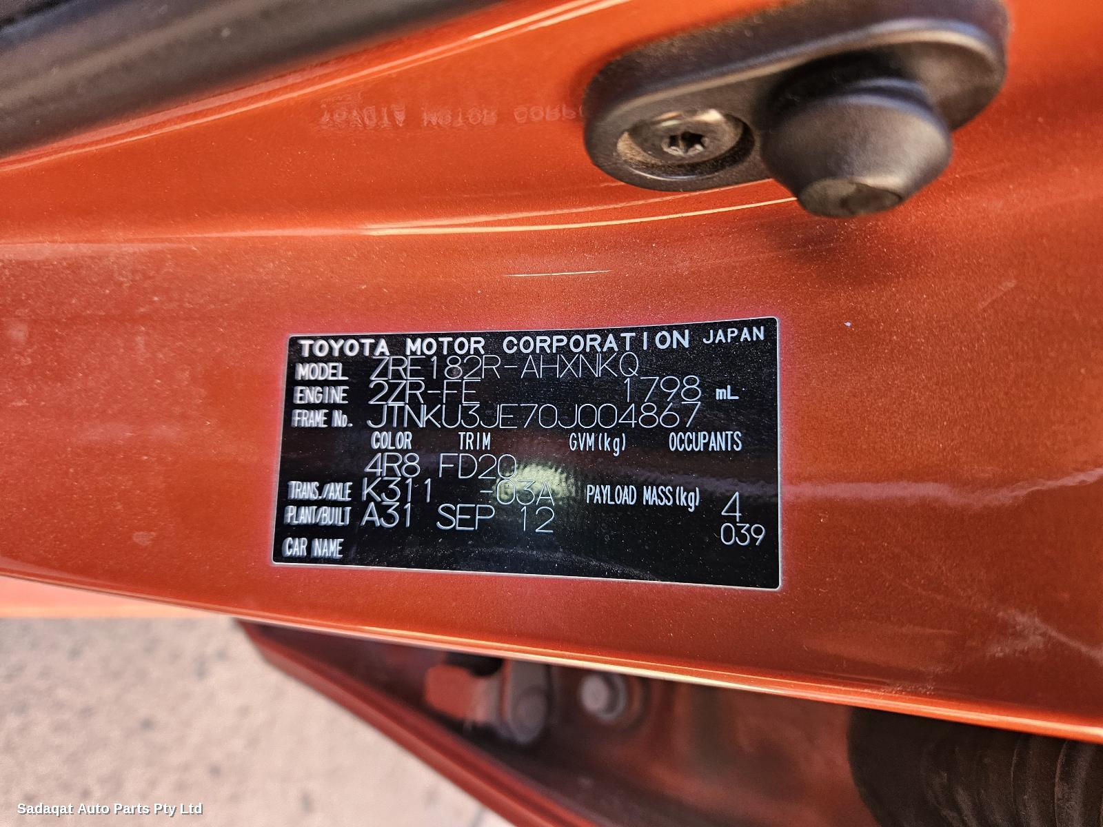 Toyota Corolla F/bar Reinforc/brack