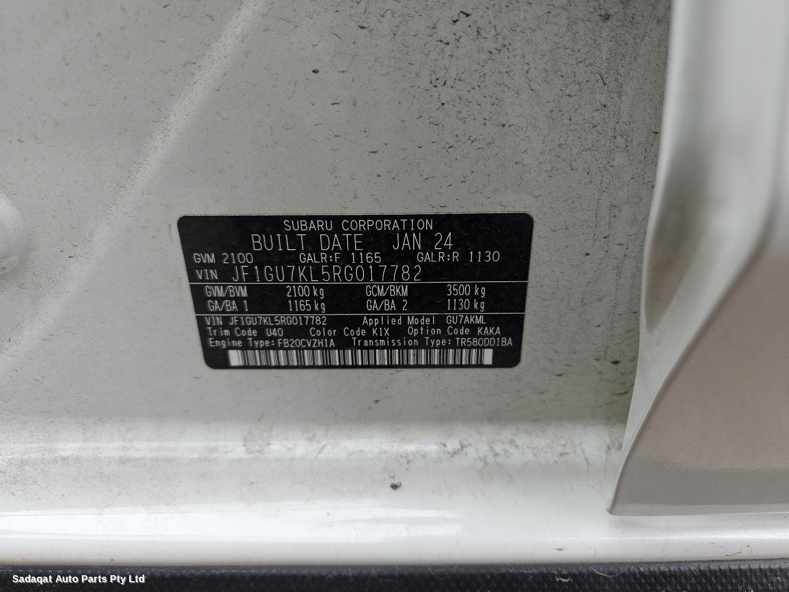 Subaru Crosstrek Left Front Door