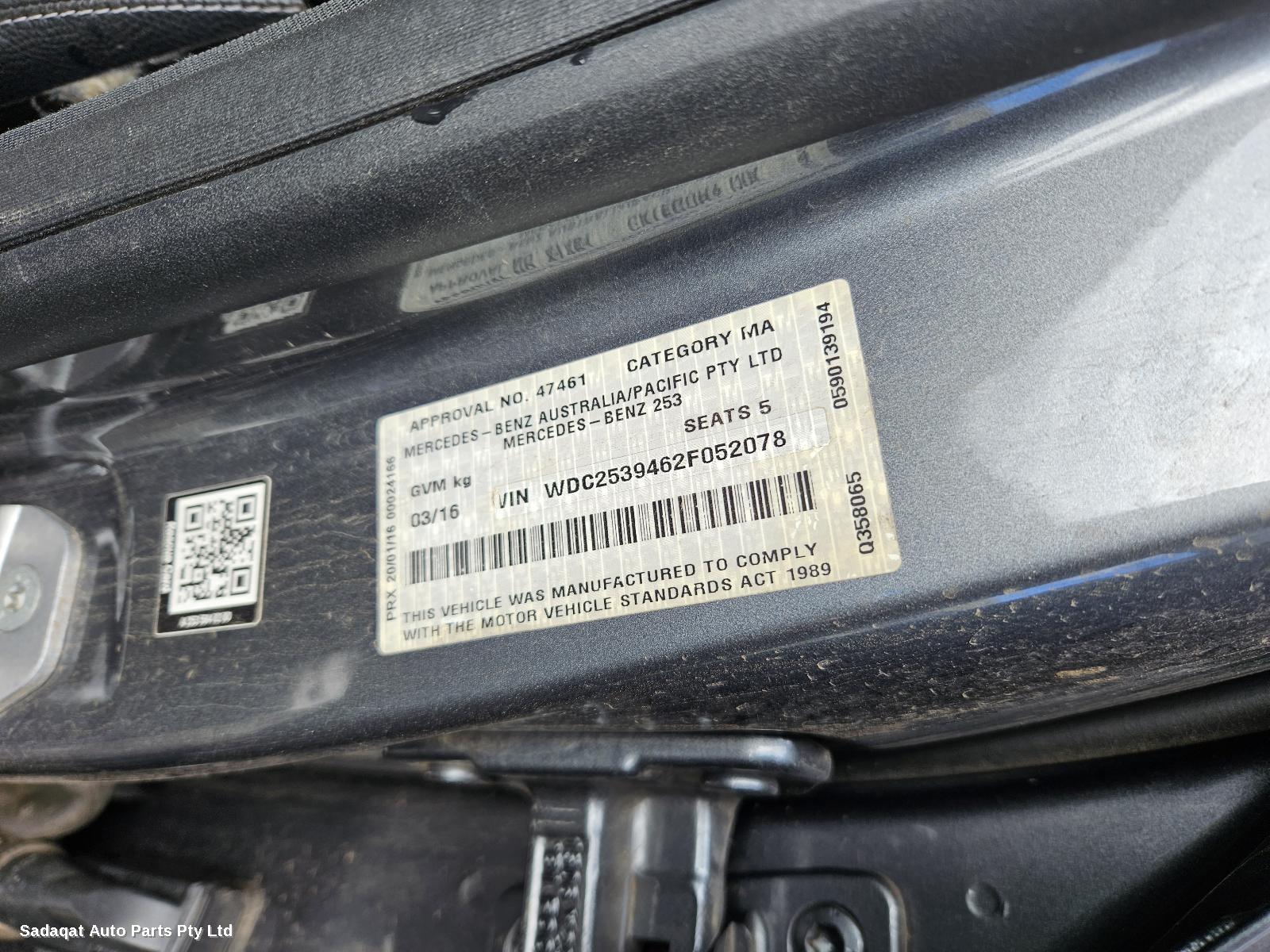 Mercedes Glc Class Right Front Door