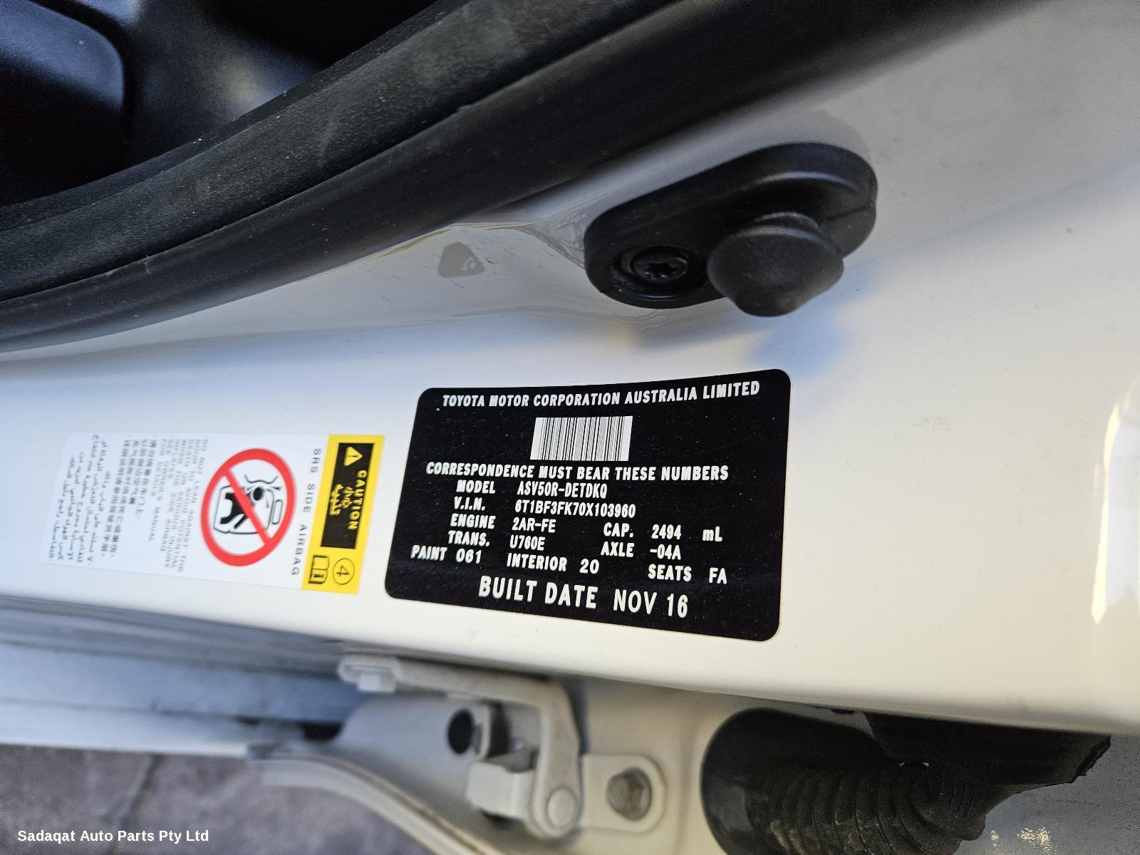 Toyota Camry Bootlid/tailgate