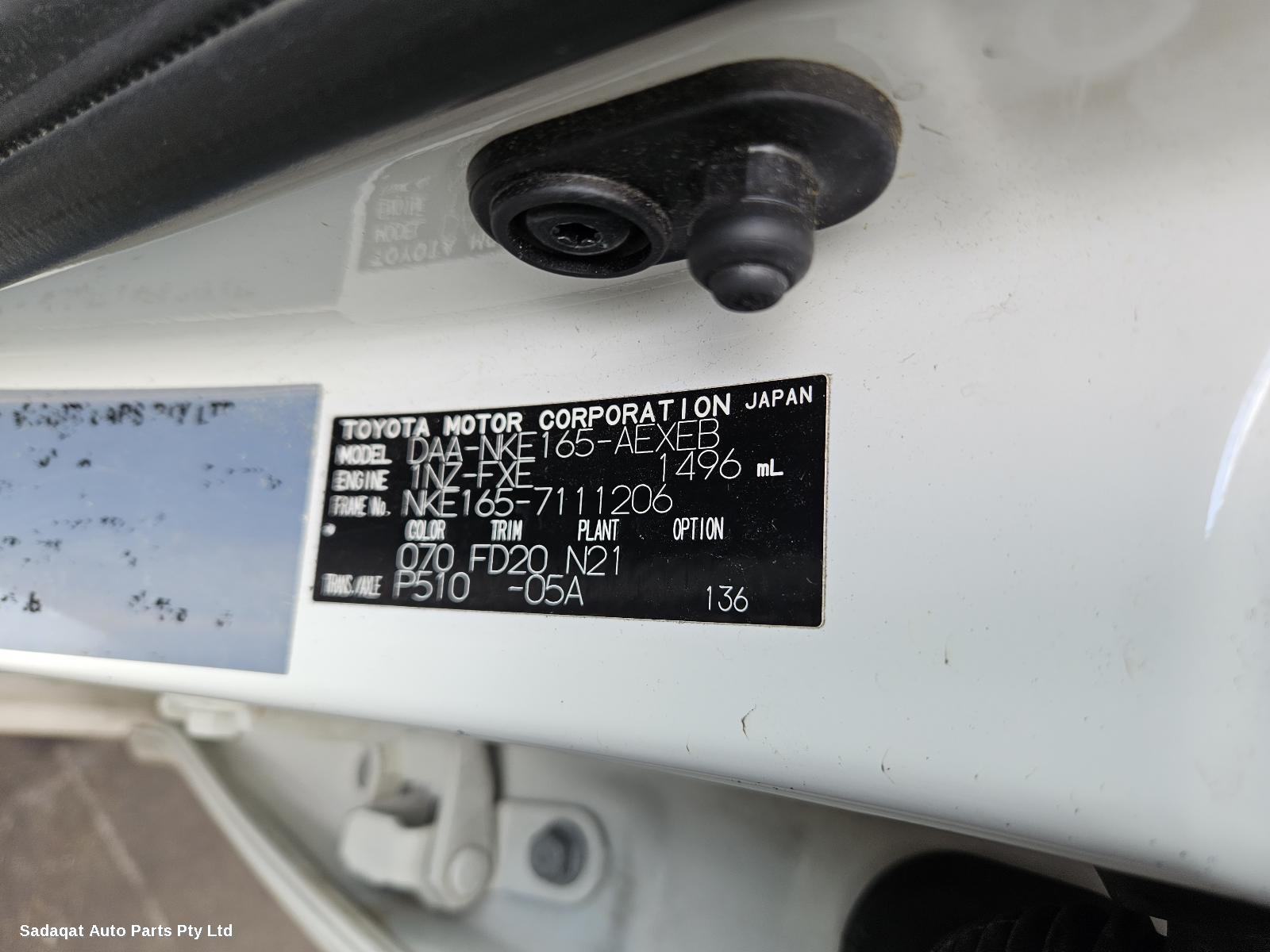 Toyota Corolla Right Rear 1/4 Door Glass