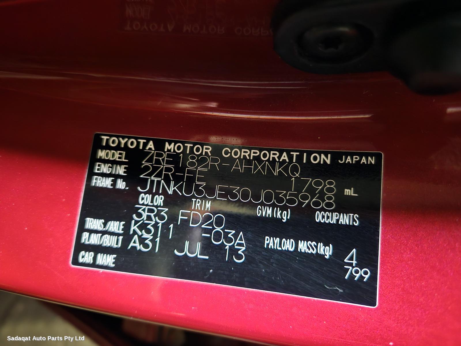 Toyota Corolla Left Door Mirror