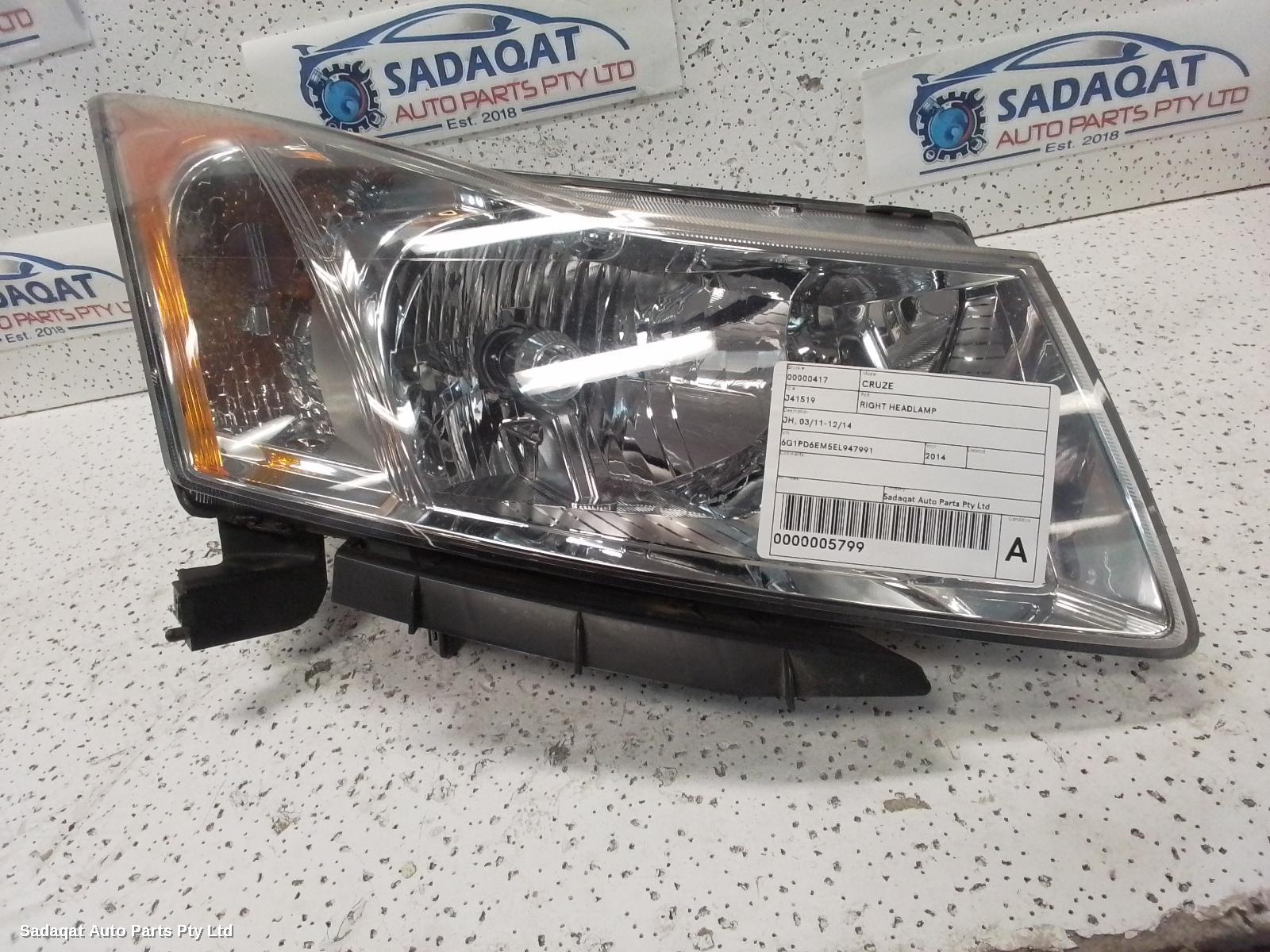 Holden Cruze Right Headlamp