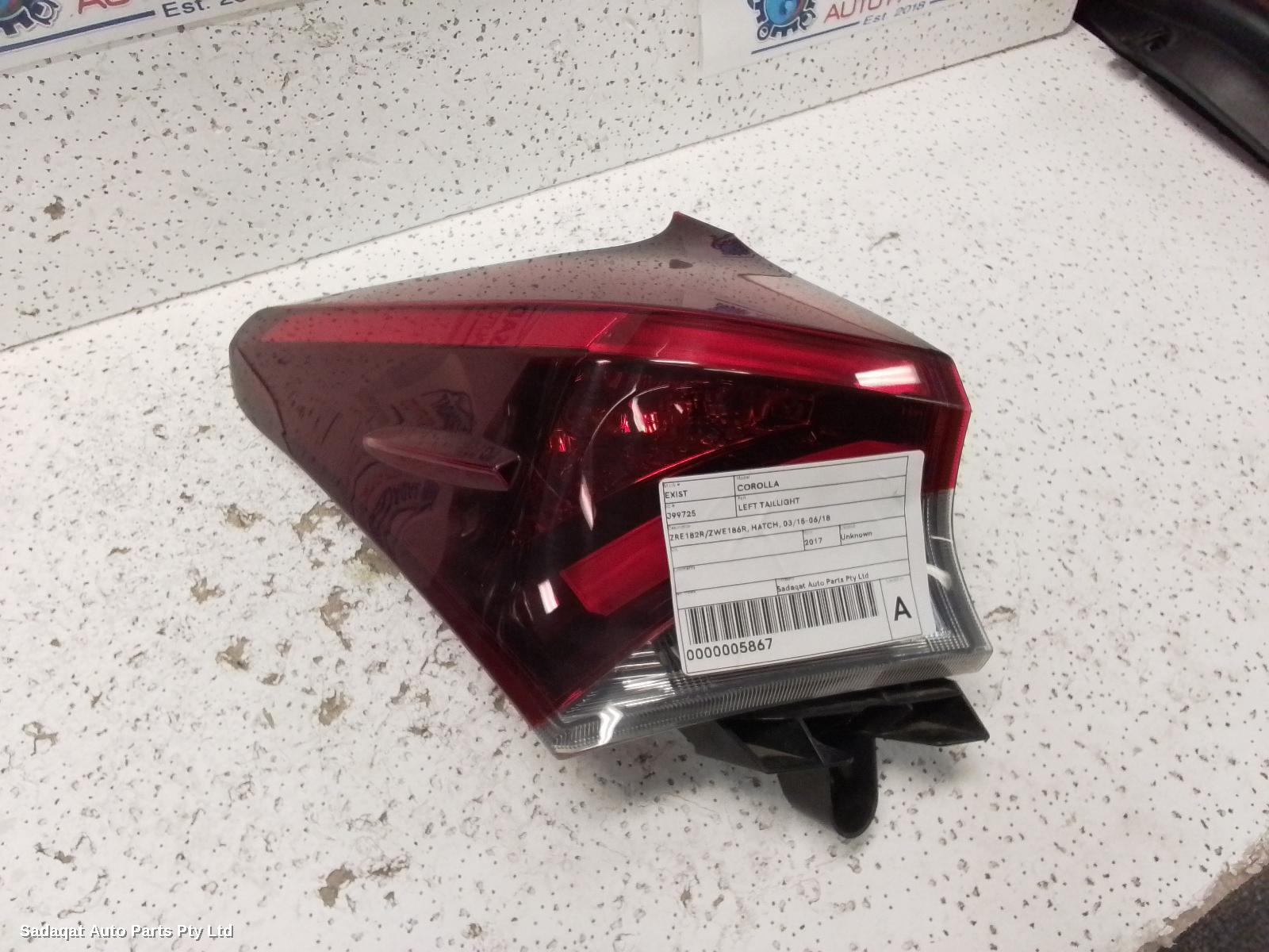 Toyota Corolla Left Taillight