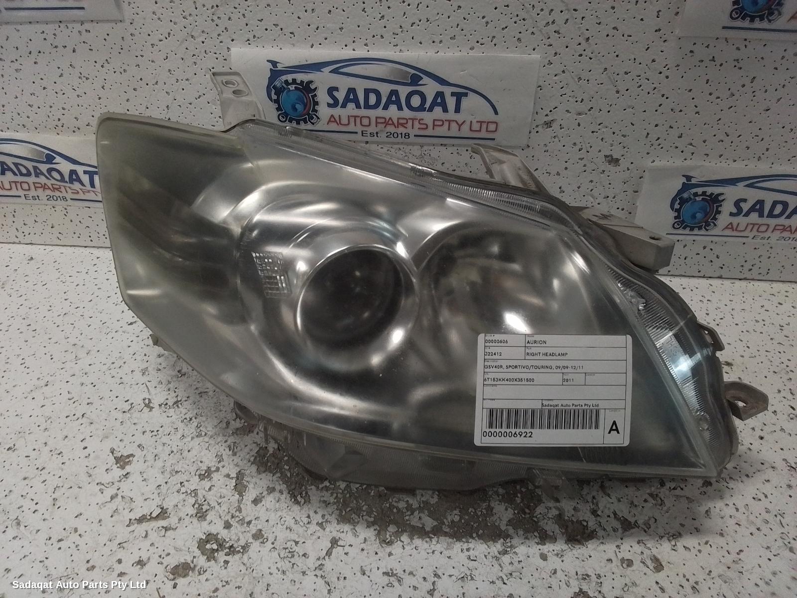 Toyota Aurion Right Headlamp