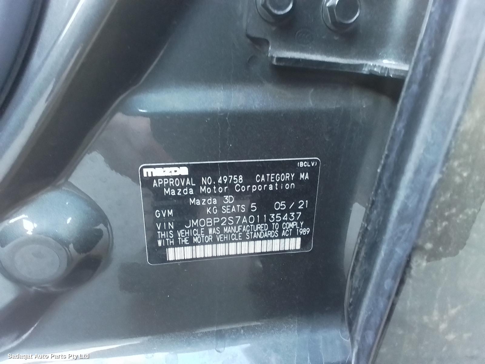 Mazda 3 Right Rear Door Window