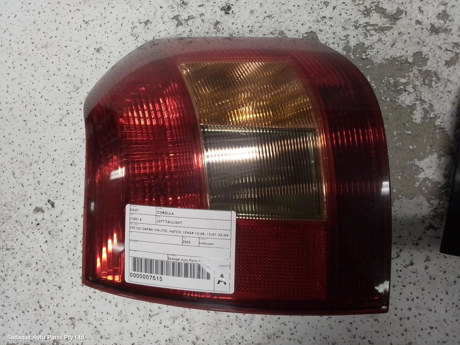 Toyota Corolla Left Taillight