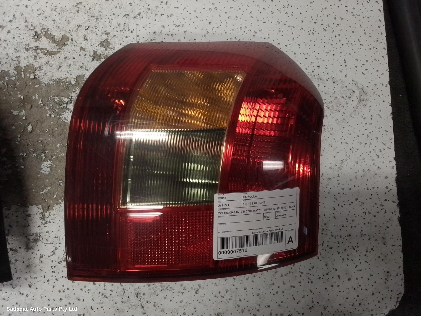 Toyota Corolla Right Taillight