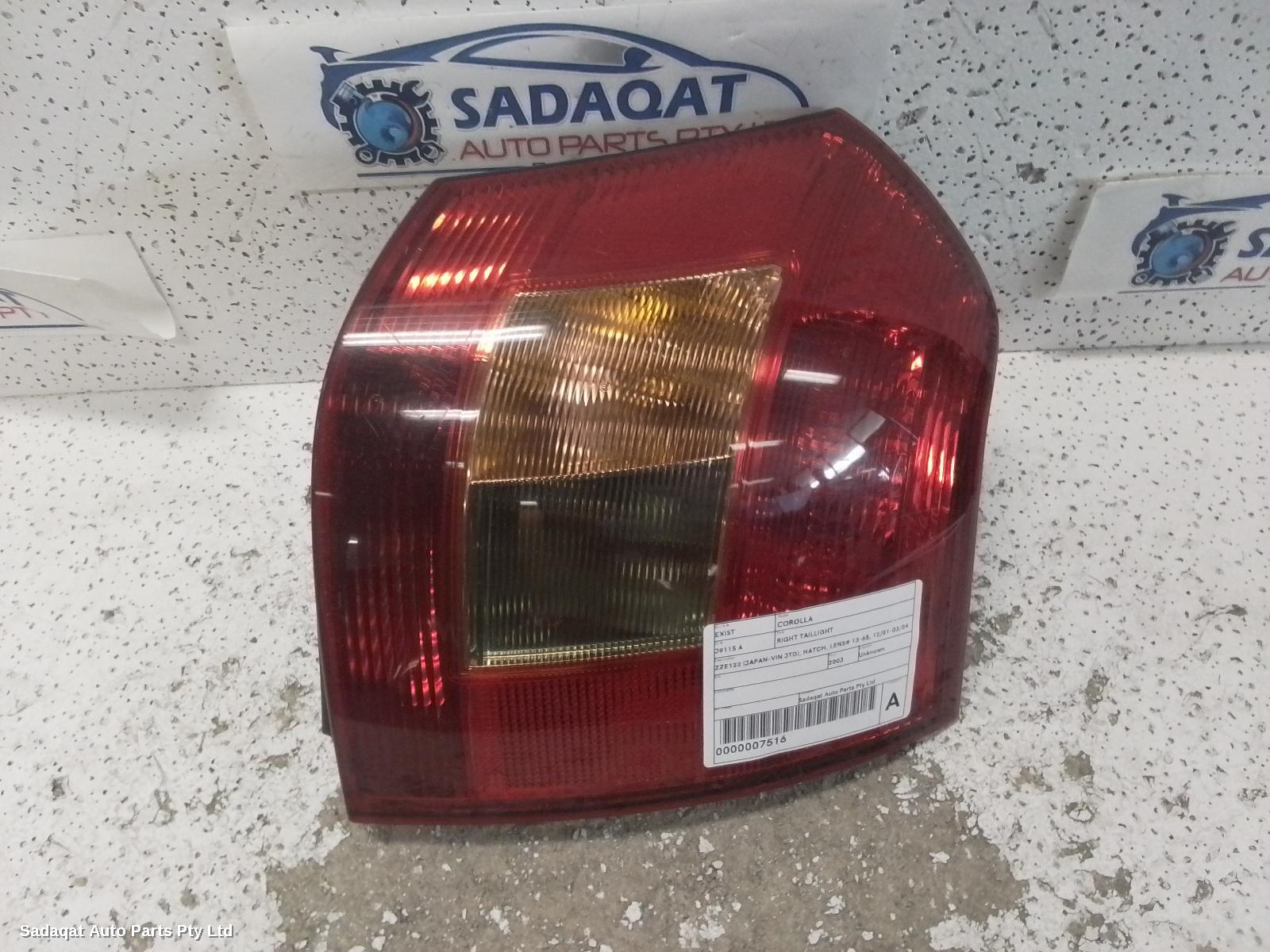 Toyota Corolla Right Taillight