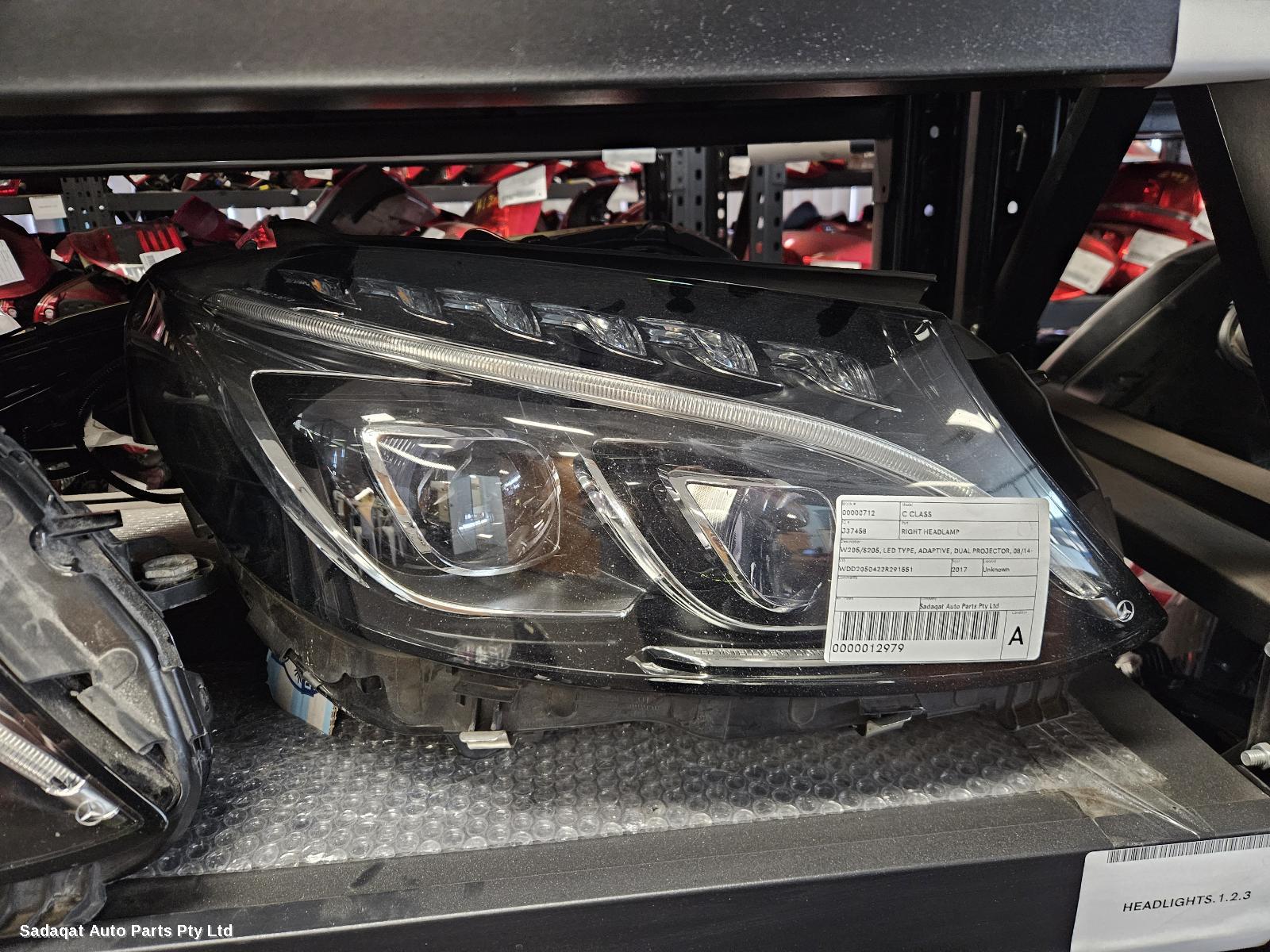 Mercedes C Class Right Headlamp