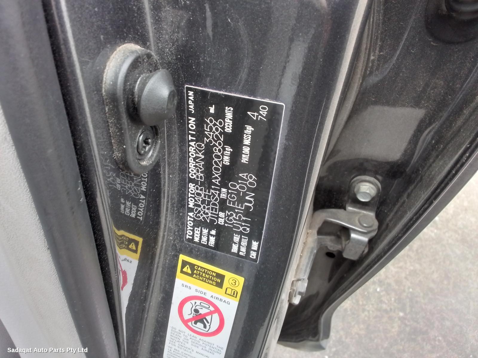 Toyota Kluger Sunvisor