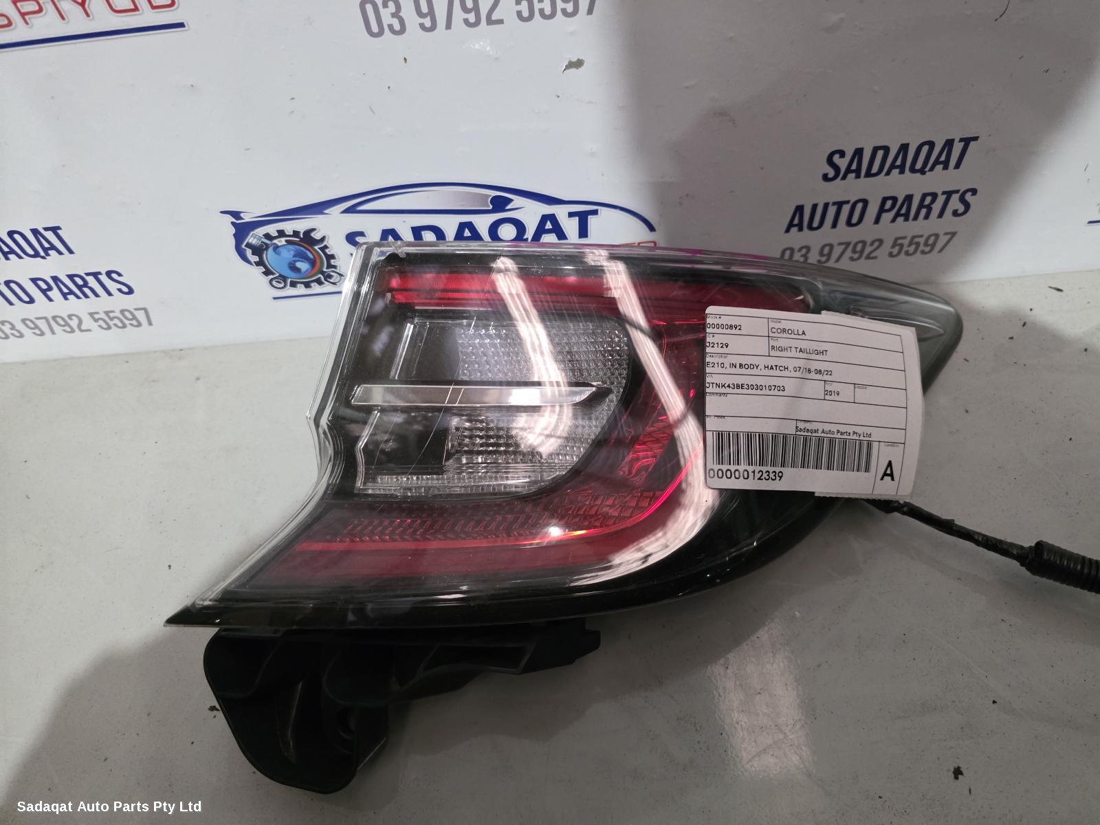 Toyota Corolla Right Taillight