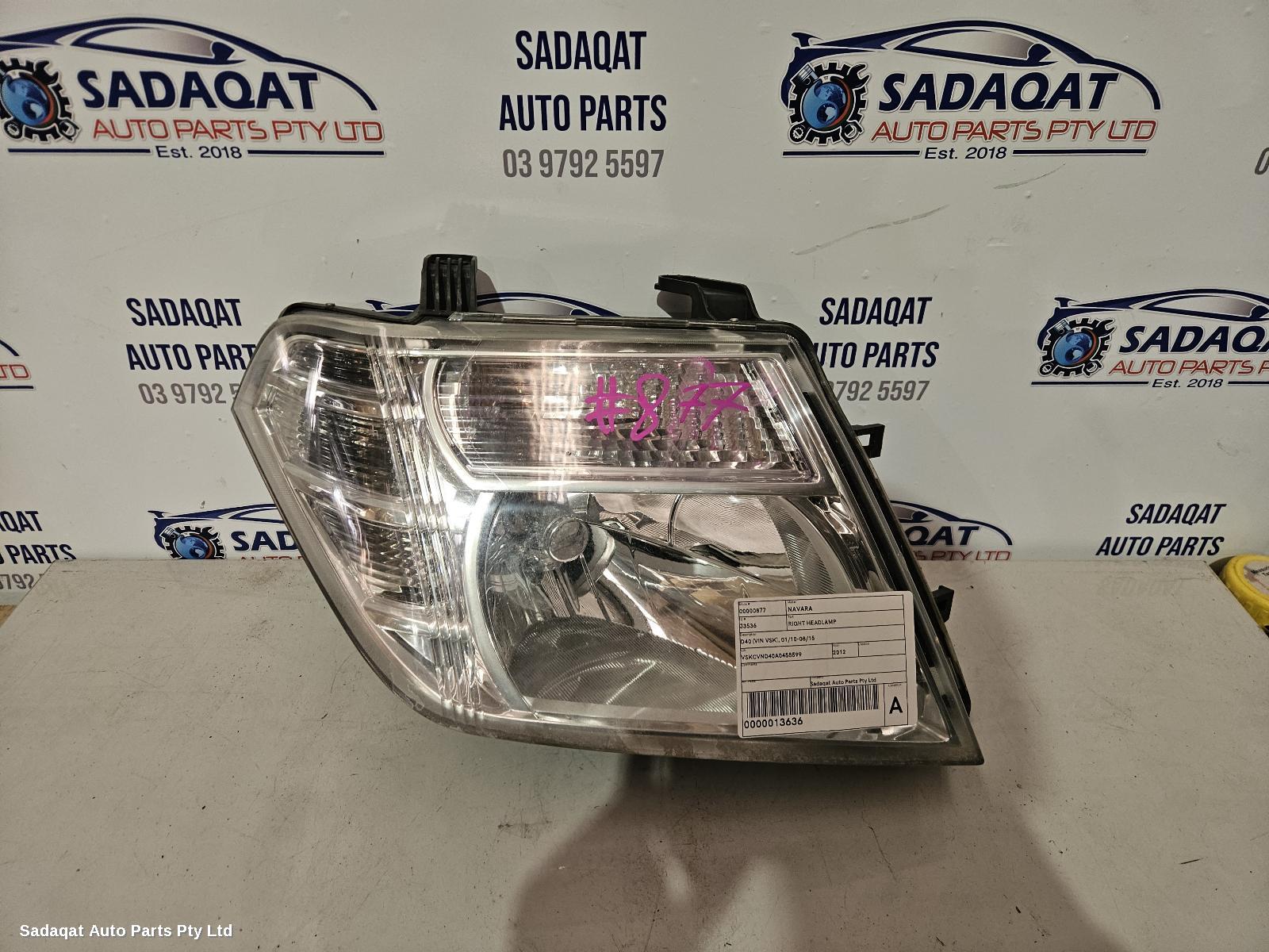 Nissan Navara Right Headlamp
