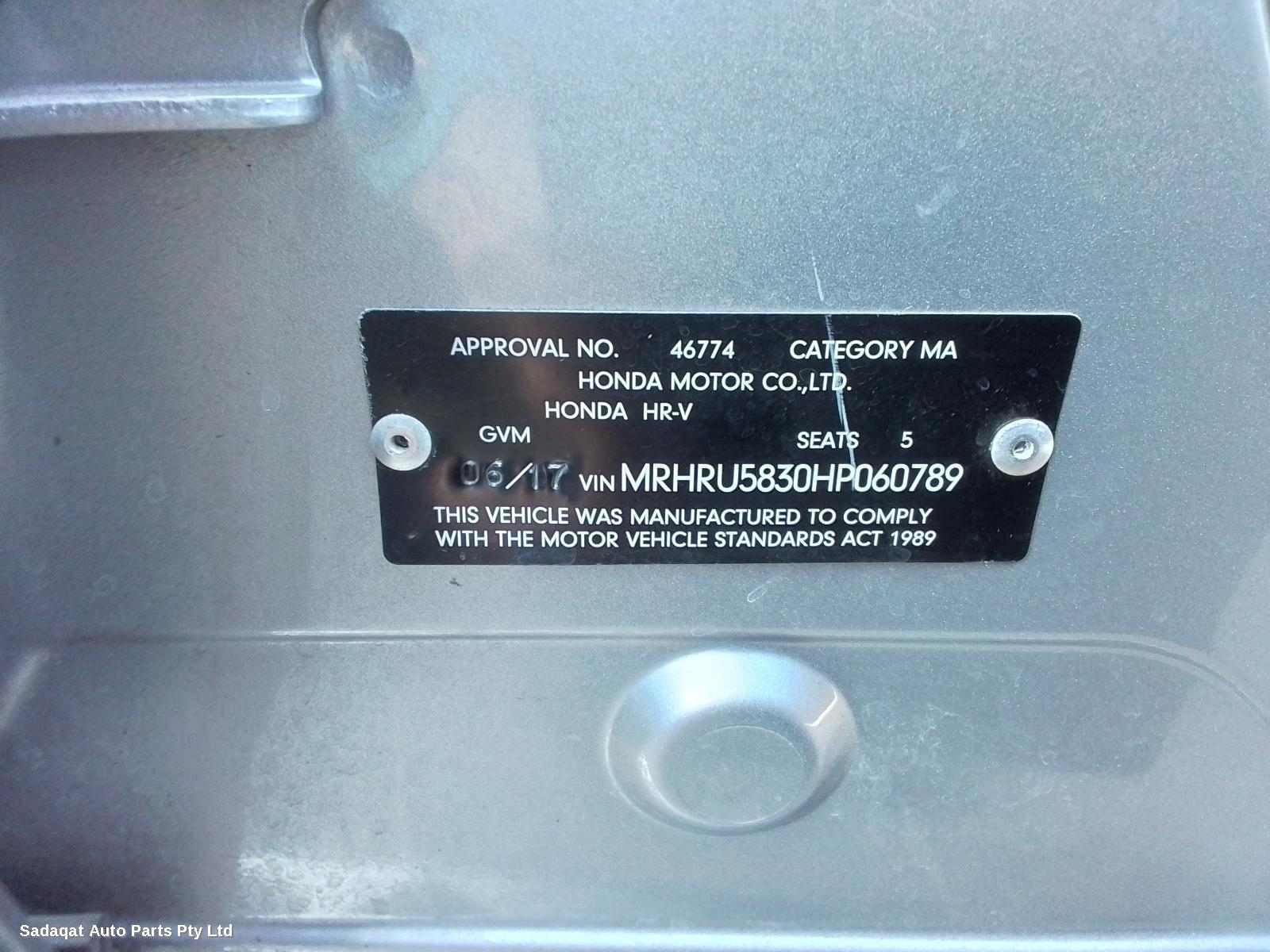 Honda Hrv Right Front Door