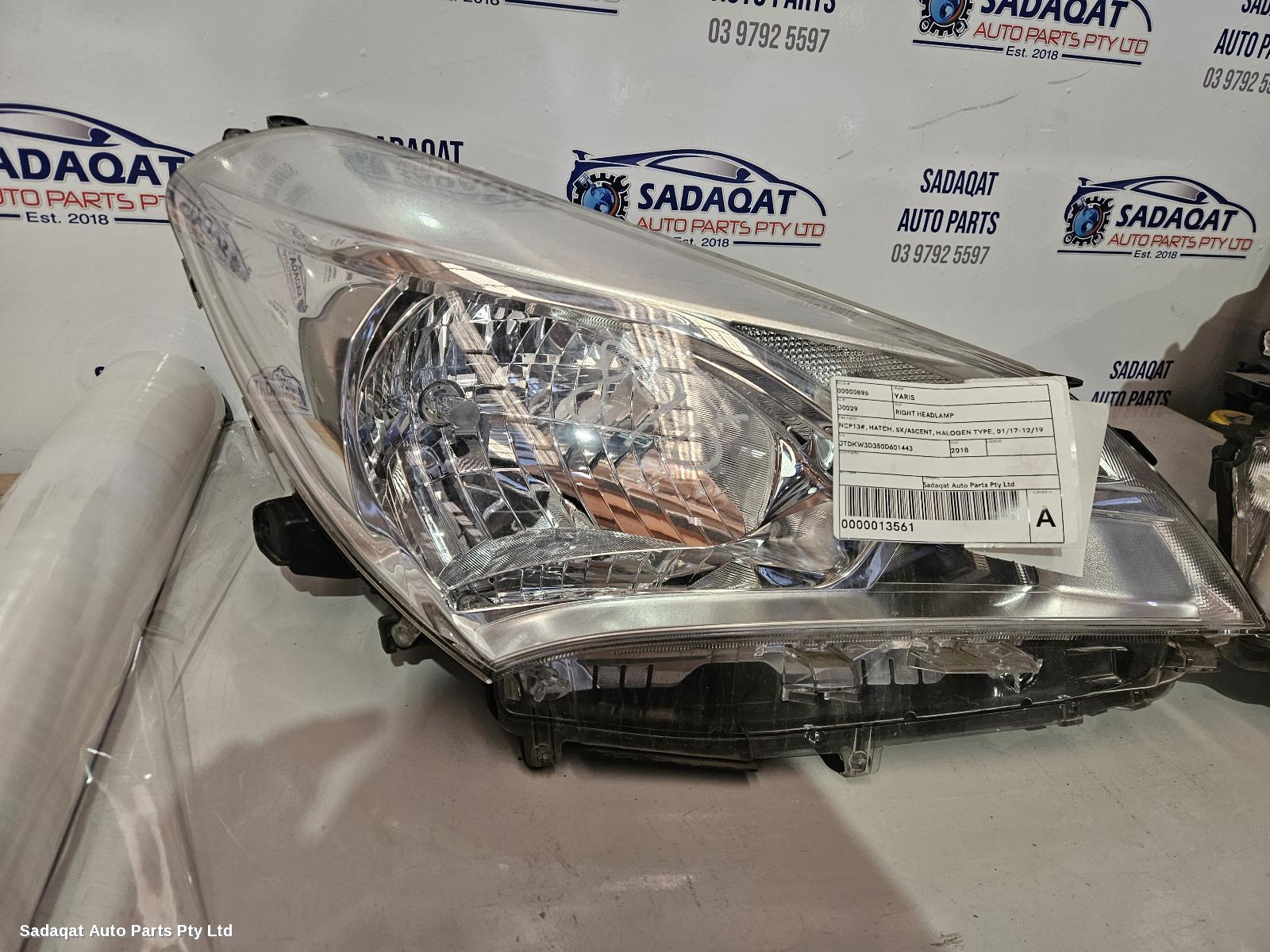 Toyota Yaris Right Headlamp