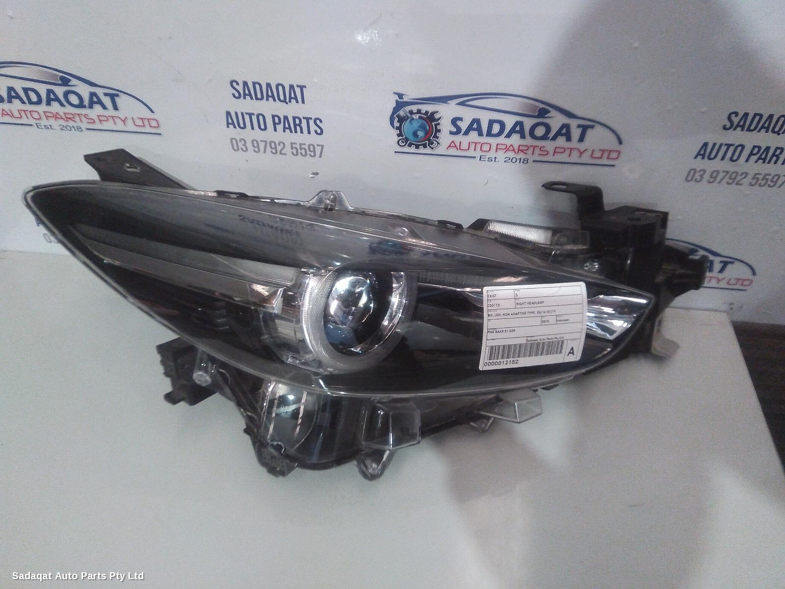 Mazda 3 Right Headlamp