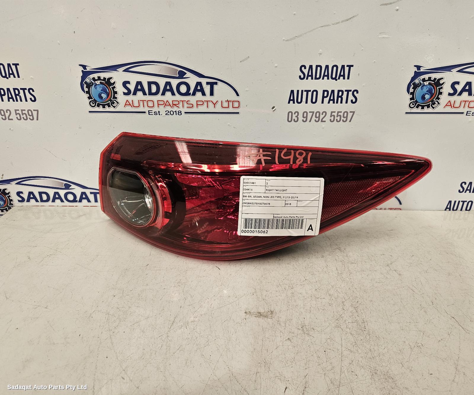 Mazda 3 Right Taillight