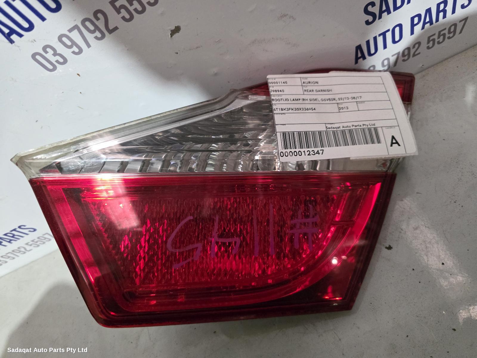 Toyota Aurion Rear Garnish