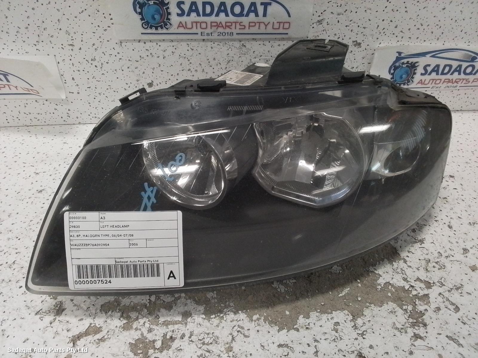 Audi A3 Left Headlamp
