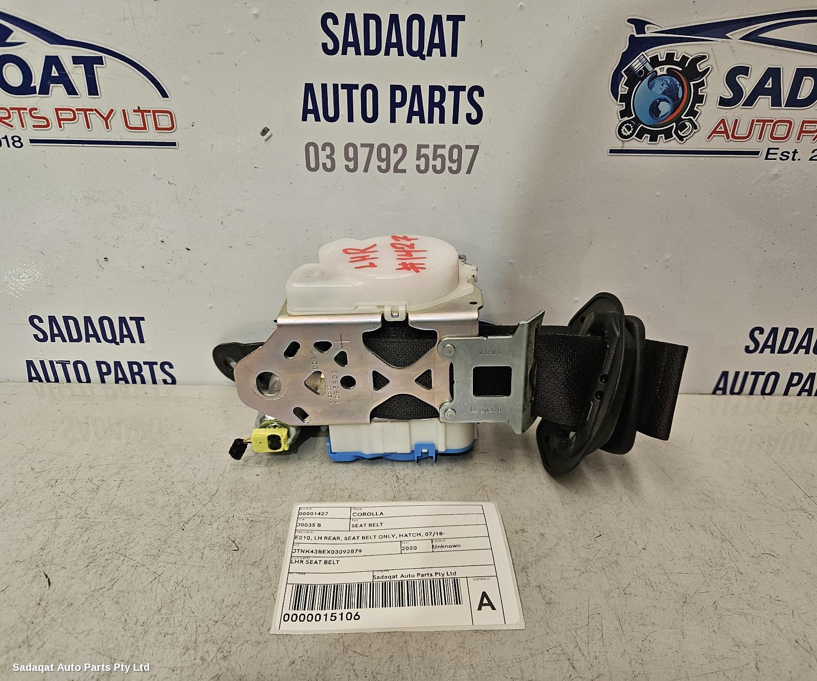 Toyota Corolla Seatbelt/stalk