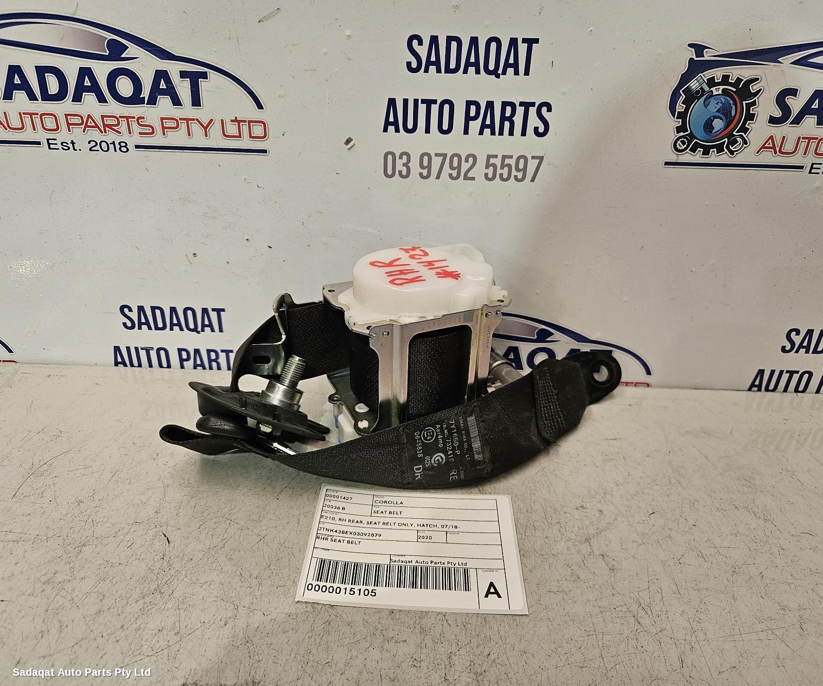 Toyota Corolla Seatbelt/stalk