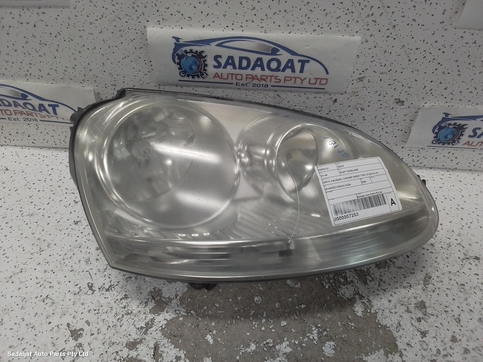 Volkswagen Golf Right Headlamp