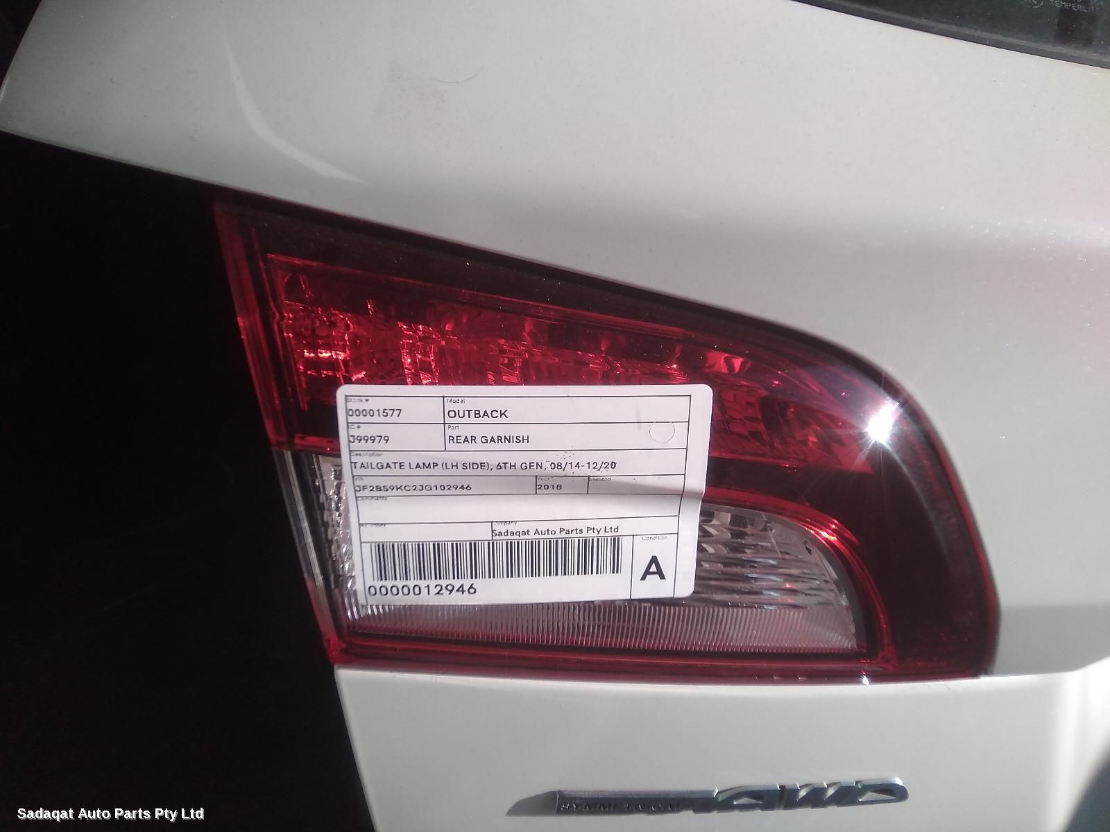 Subaru Outback Rear Garnish