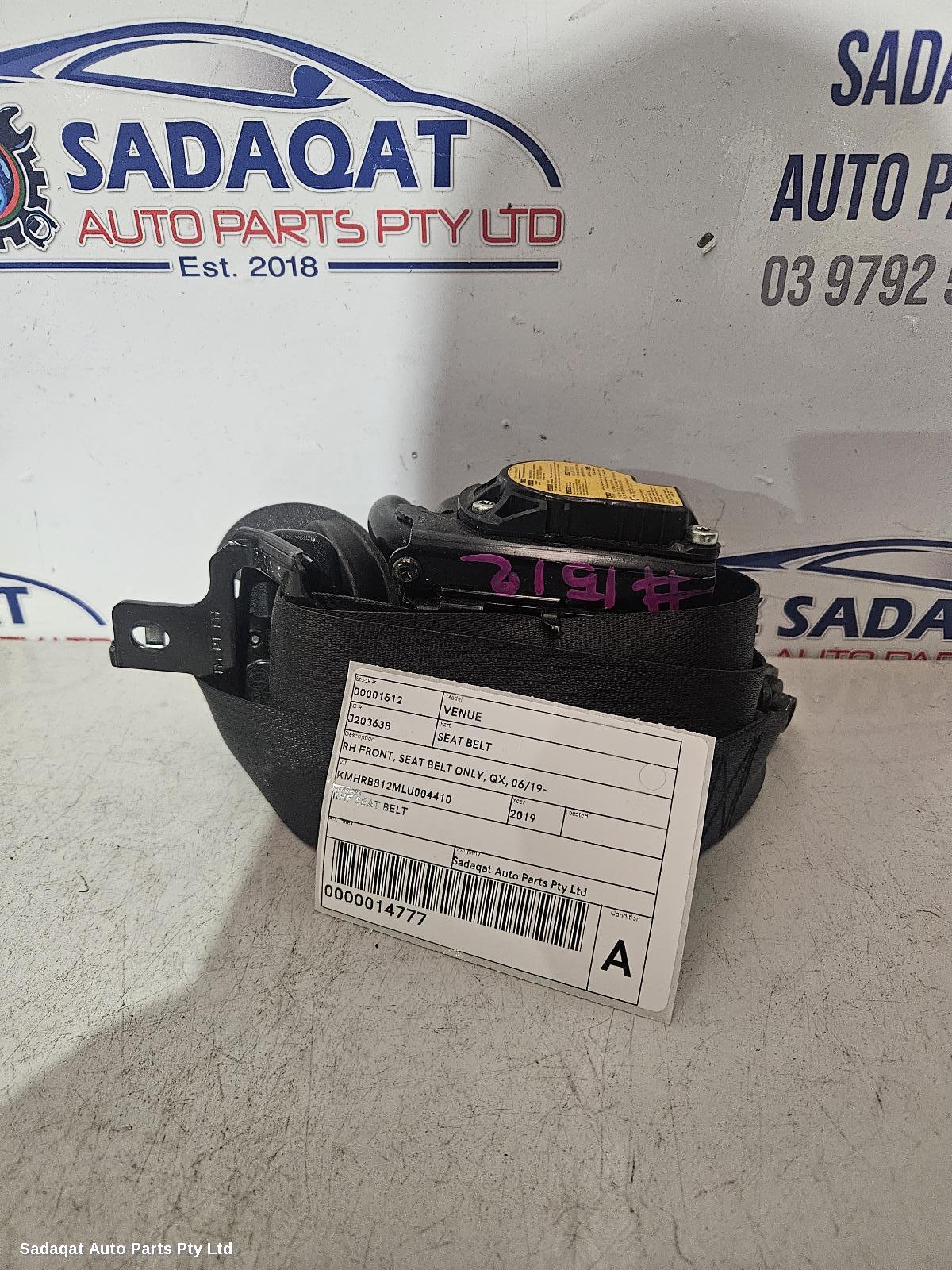 Hyundai Venue Seatbelt/stalk