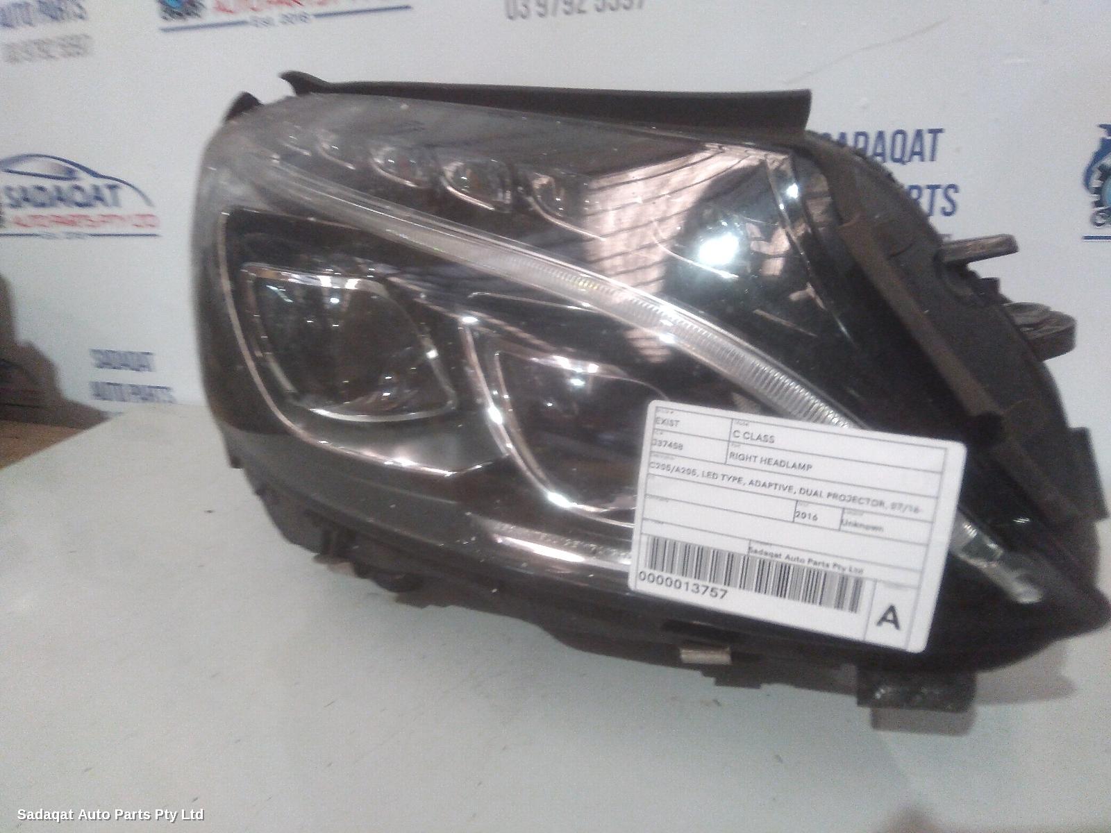 Mercedes C Class Right Headlamp