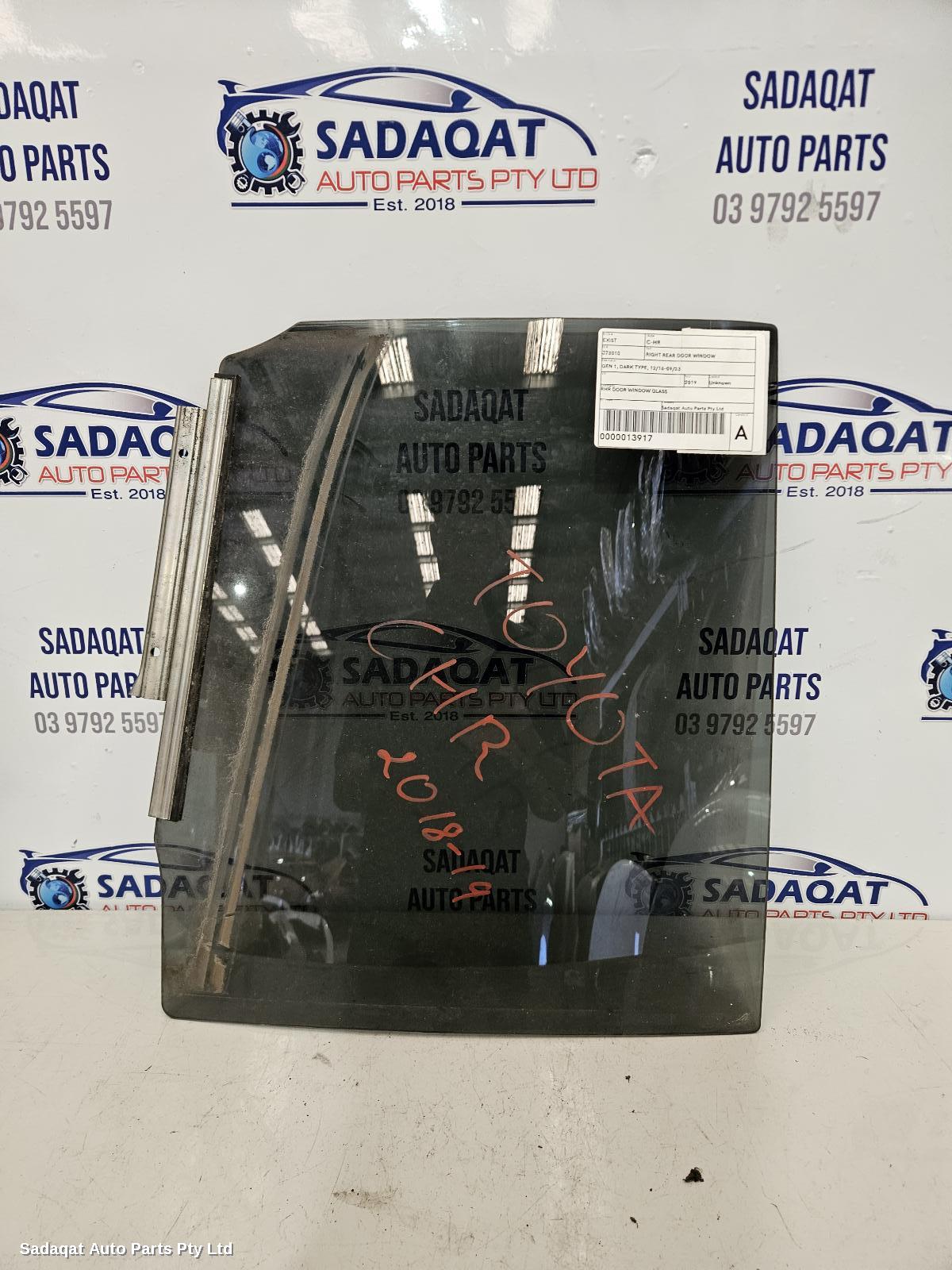 Toyota C-hr Right Rear Door Window