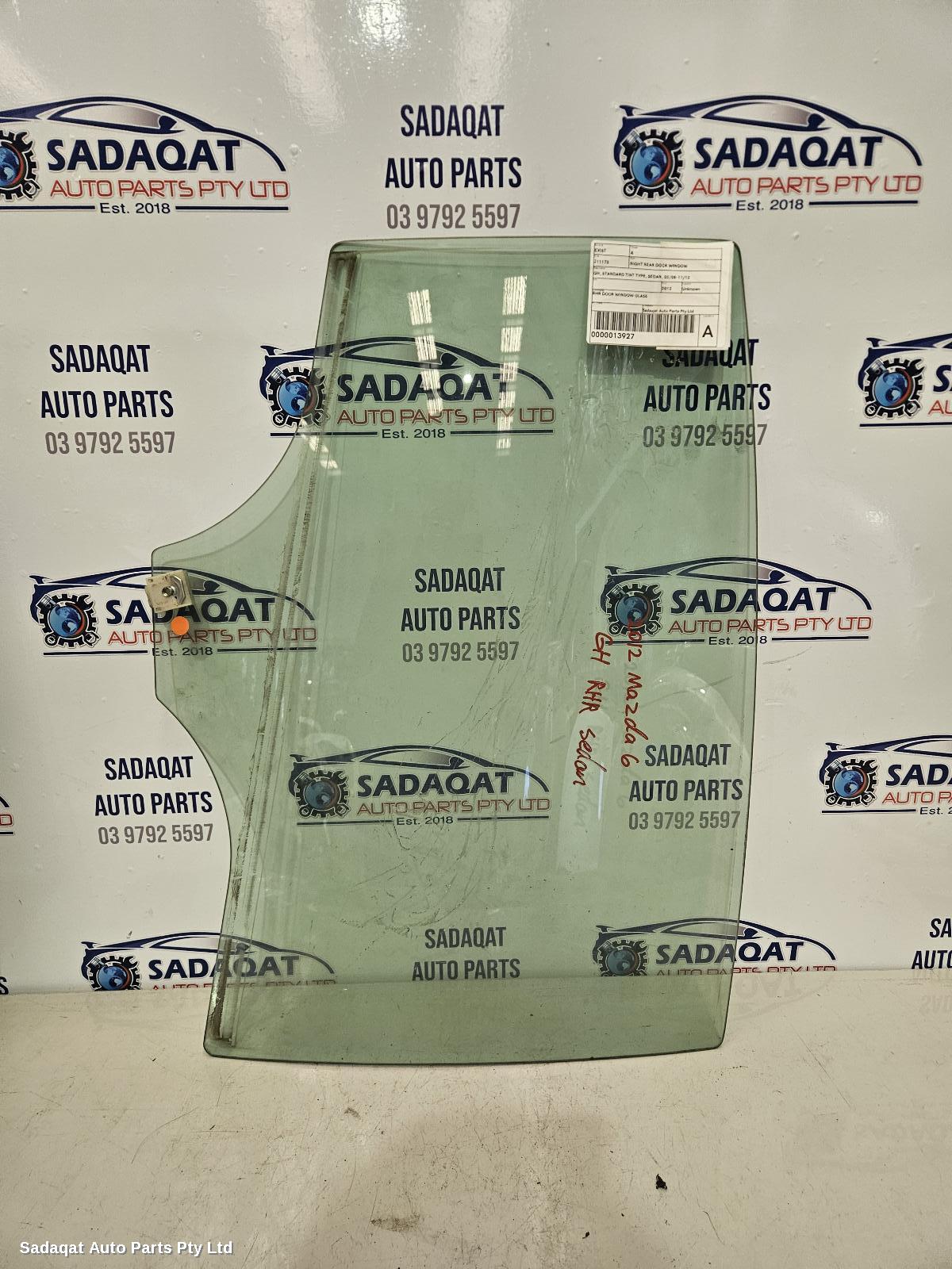 Mazda 6 Right Rear Door Window