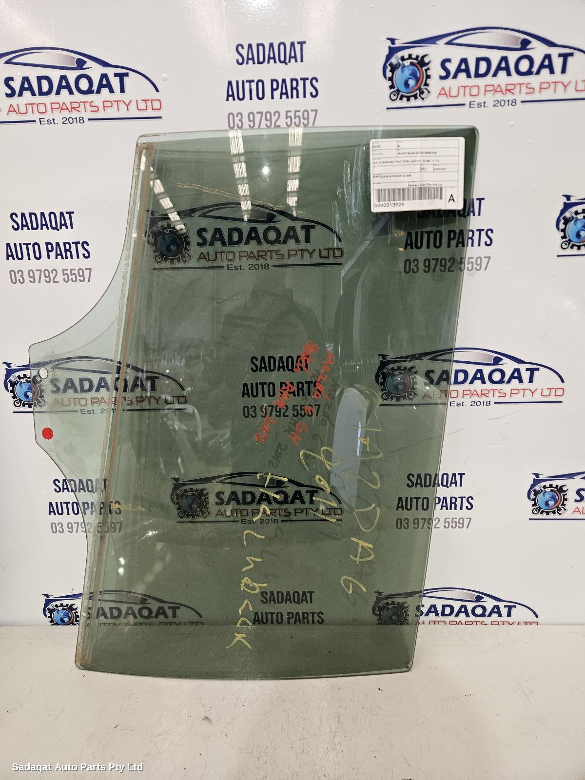 Mazda 6 Right Rear Door Window