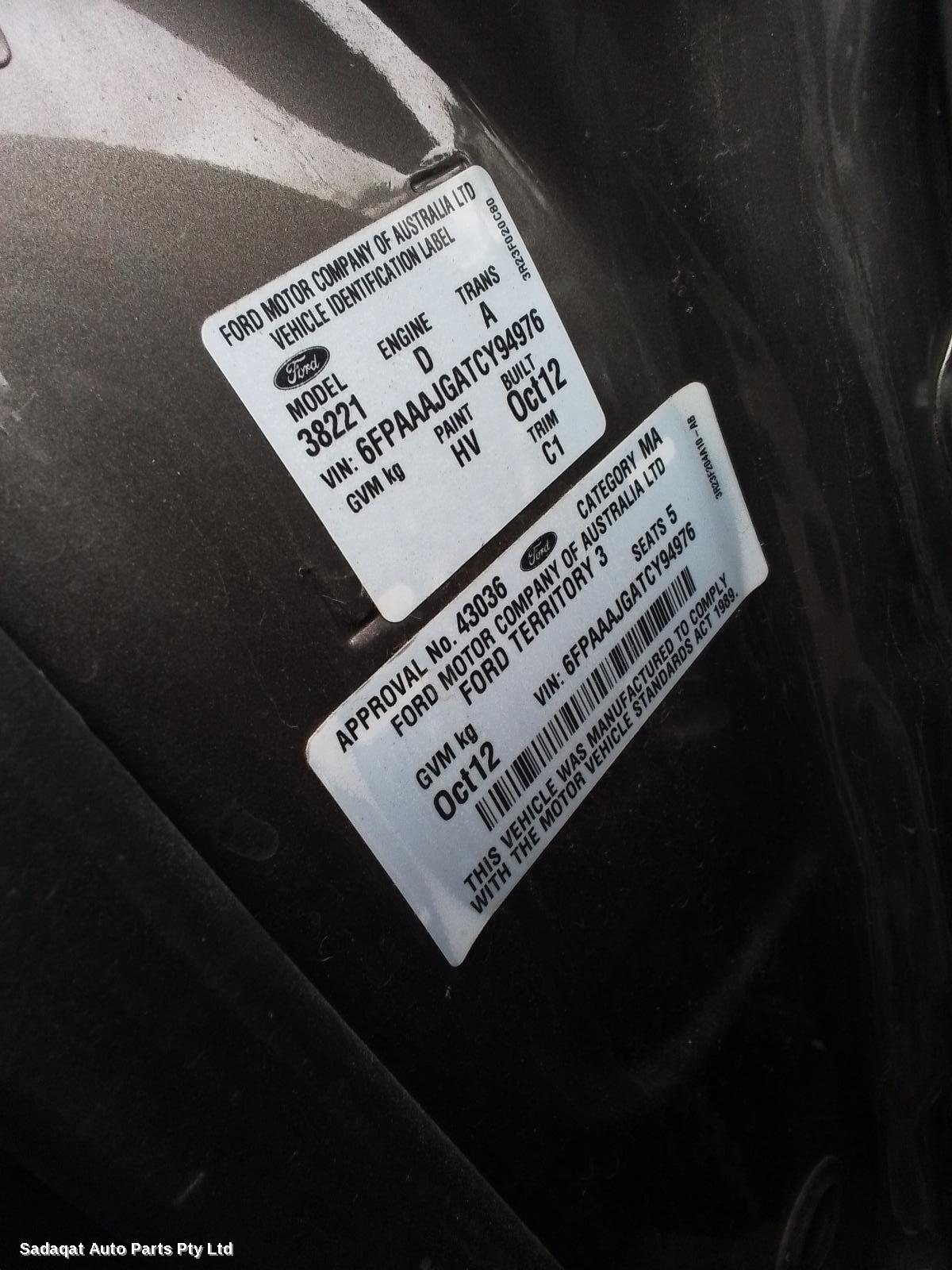 Ford Territory Bootlid/tailgate